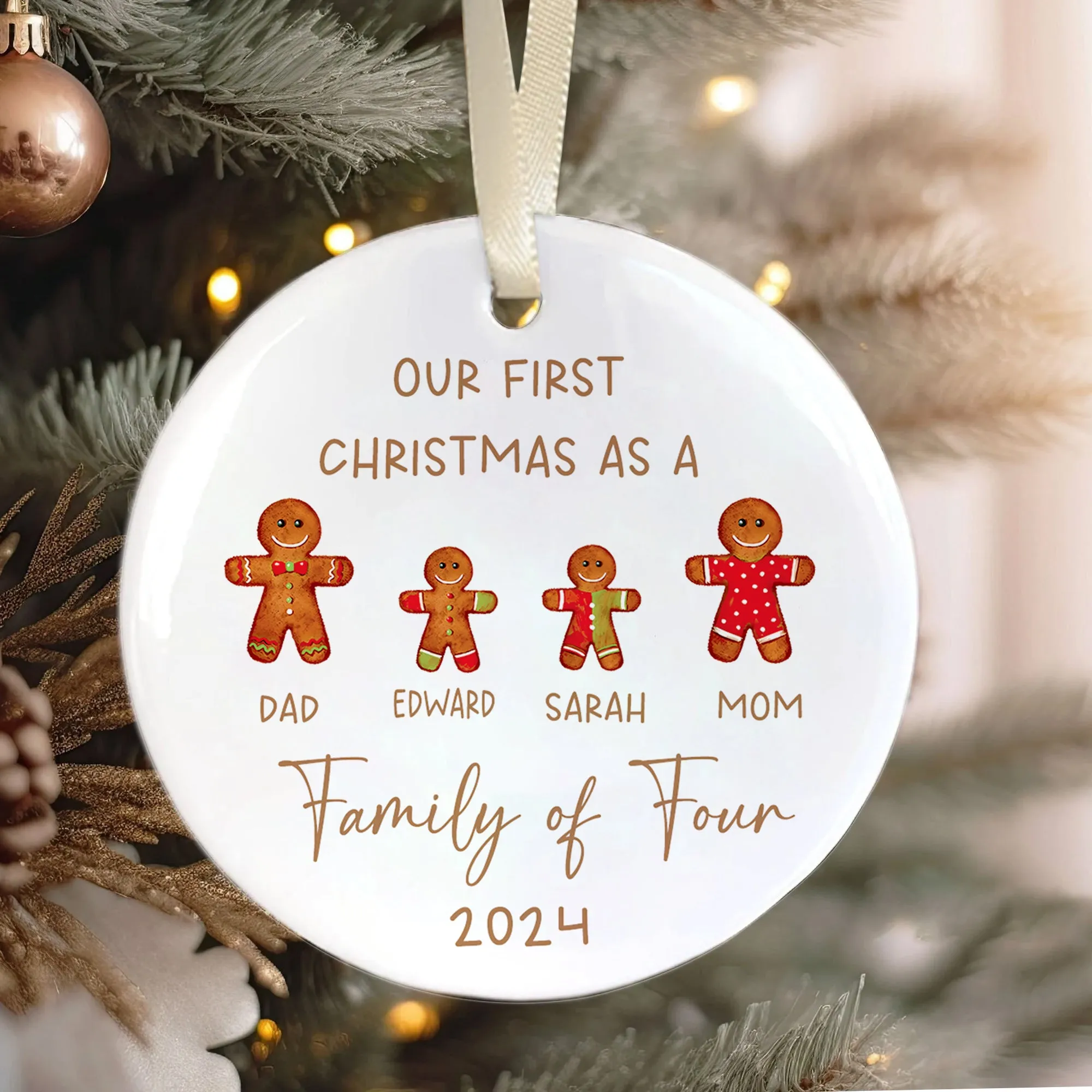 Personalized Ceramic Family Ornament, Family Keepsake CX02-24