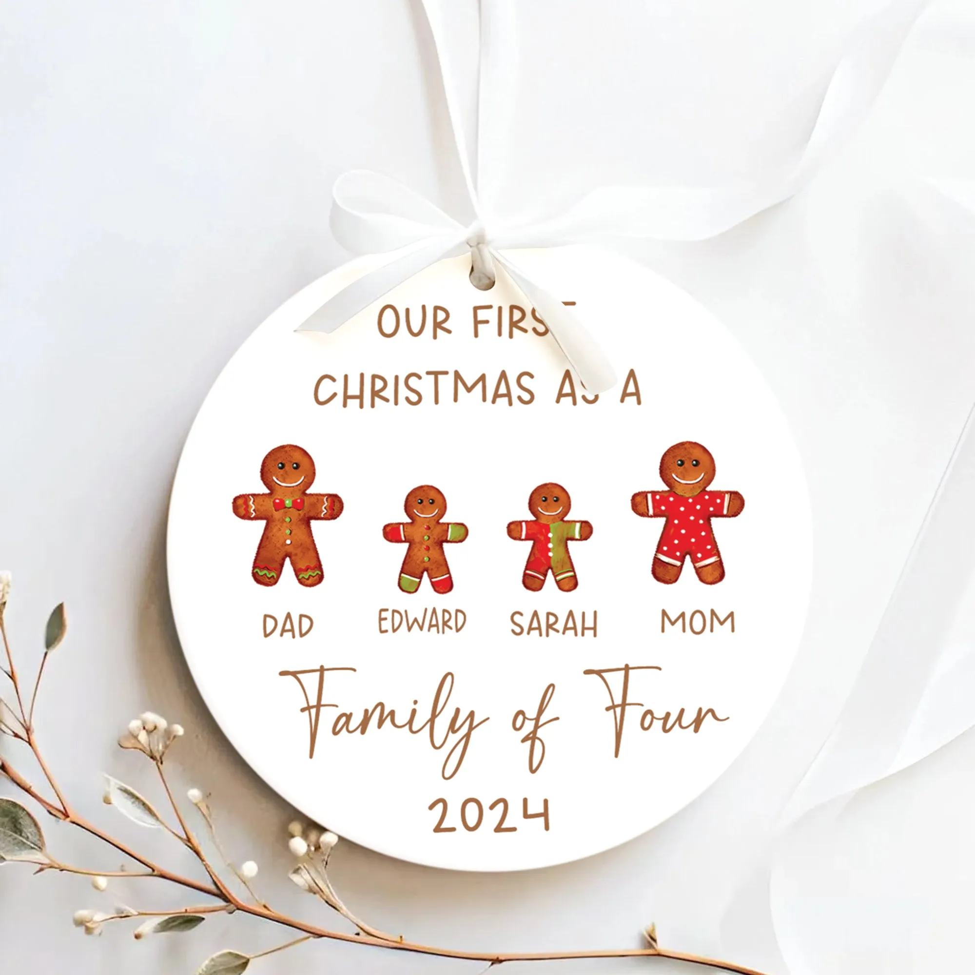 Personalized Ceramic Family Ornament, Family Keepsake CX02-24