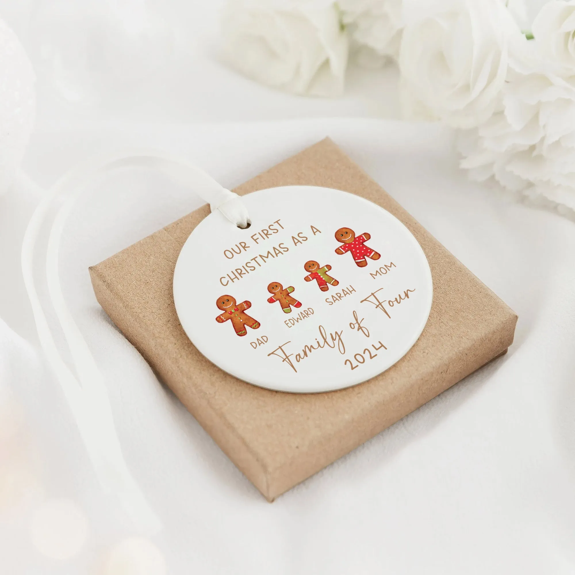 Personalized Ceramic Family Ornament, Family Keepsake CX02-24