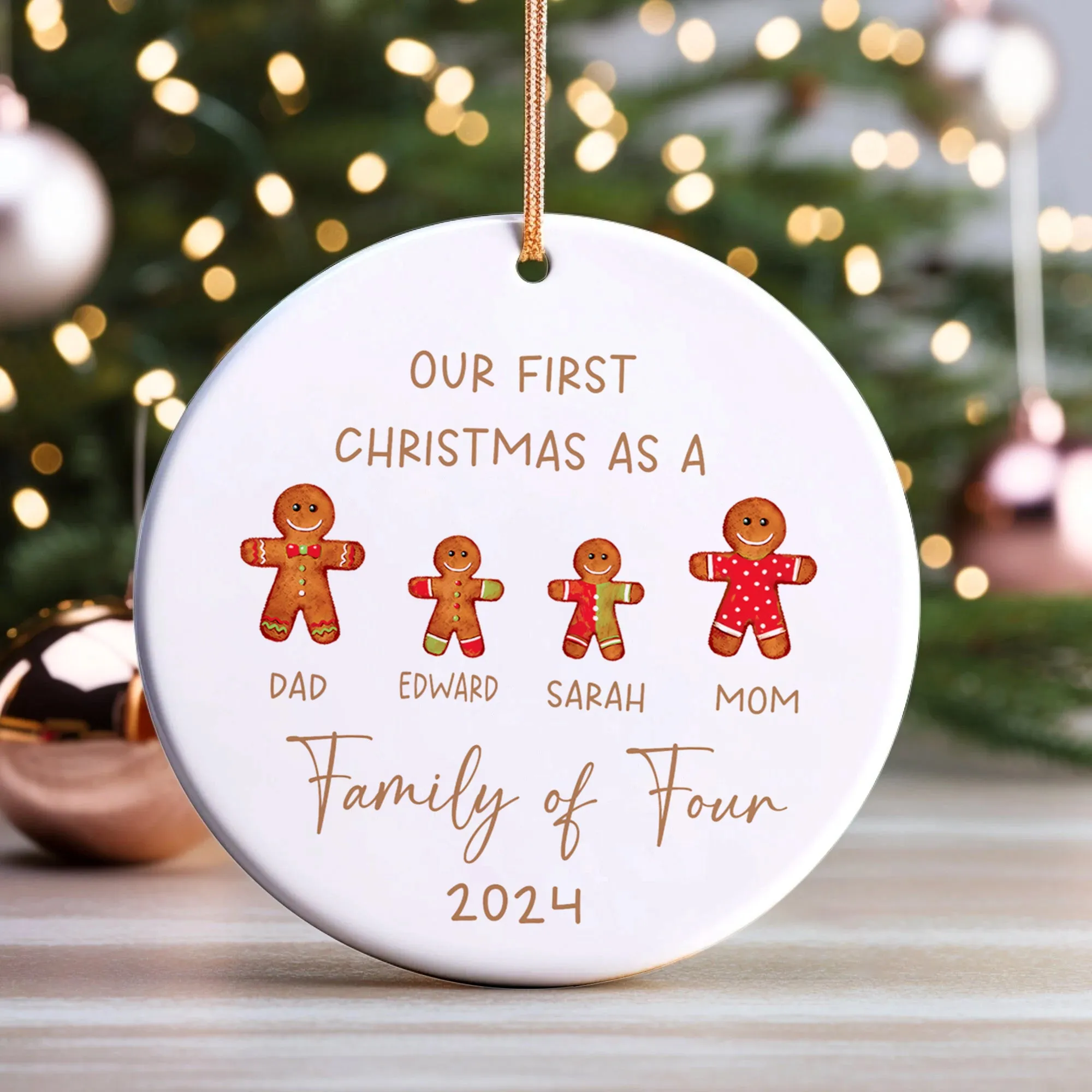 Personalized Ceramic Family Ornament, Family Keepsake CX02-24