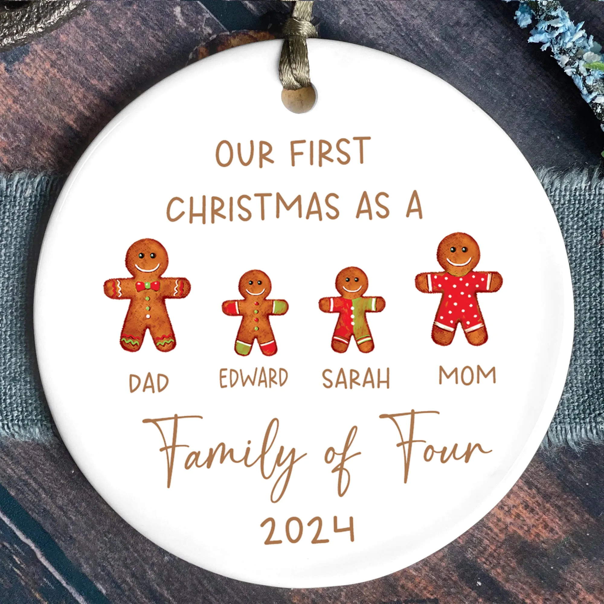 Personalized Ceramic Family Ornament, Family Keepsake CX02-24