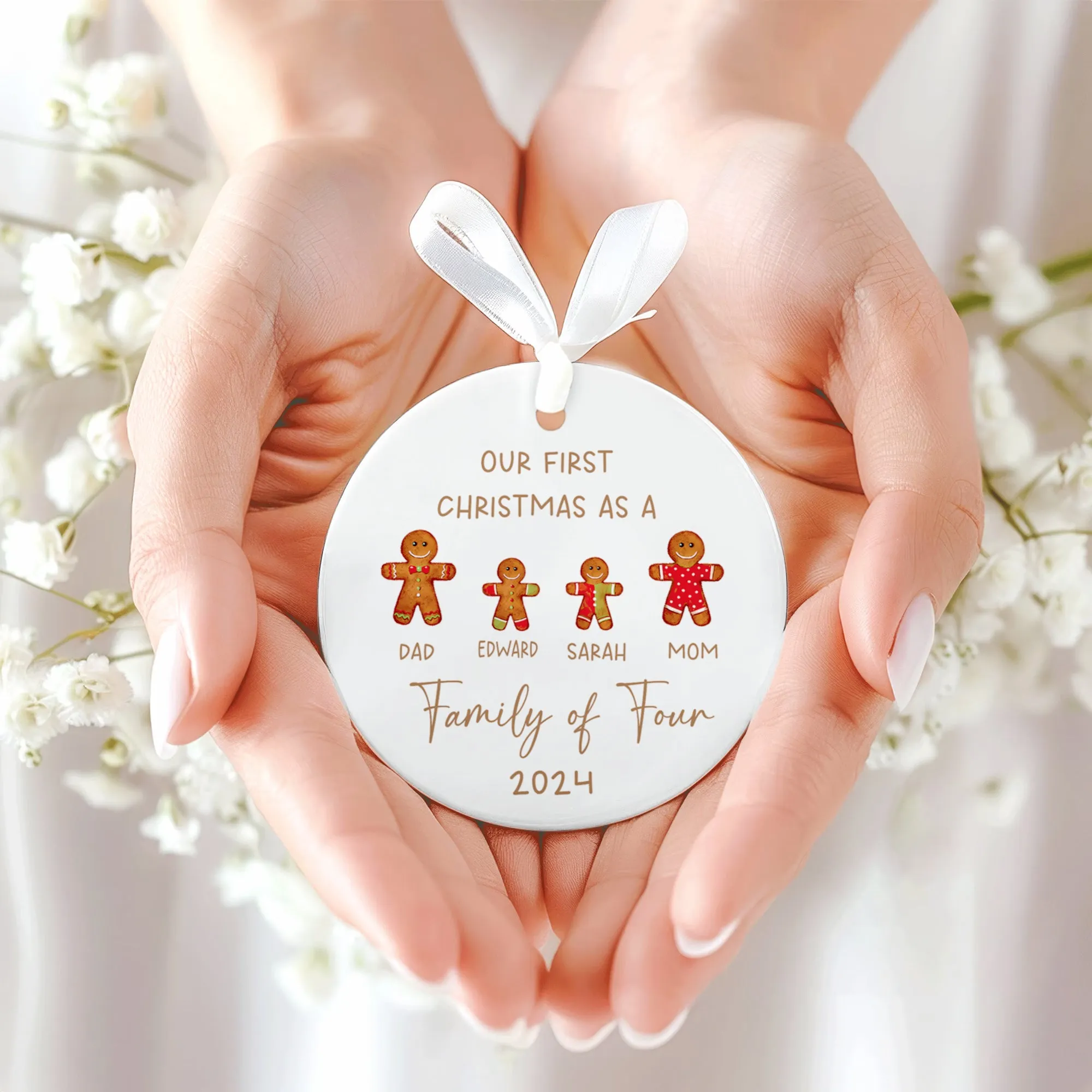 Personalized Ceramic Family Ornament, Family Keepsake CX02-24