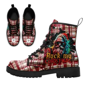 Personalized Christmas Boots, Custom Xmas Fashion Boots, Jolly and Bright Christmas Gift