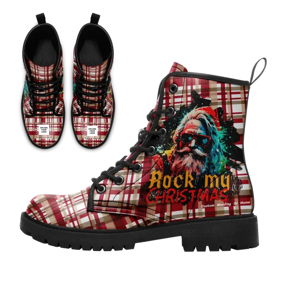 Personalized Christmas Boots, Custom Xmas Fashion Boots, Jolly and Bright Christmas Gift