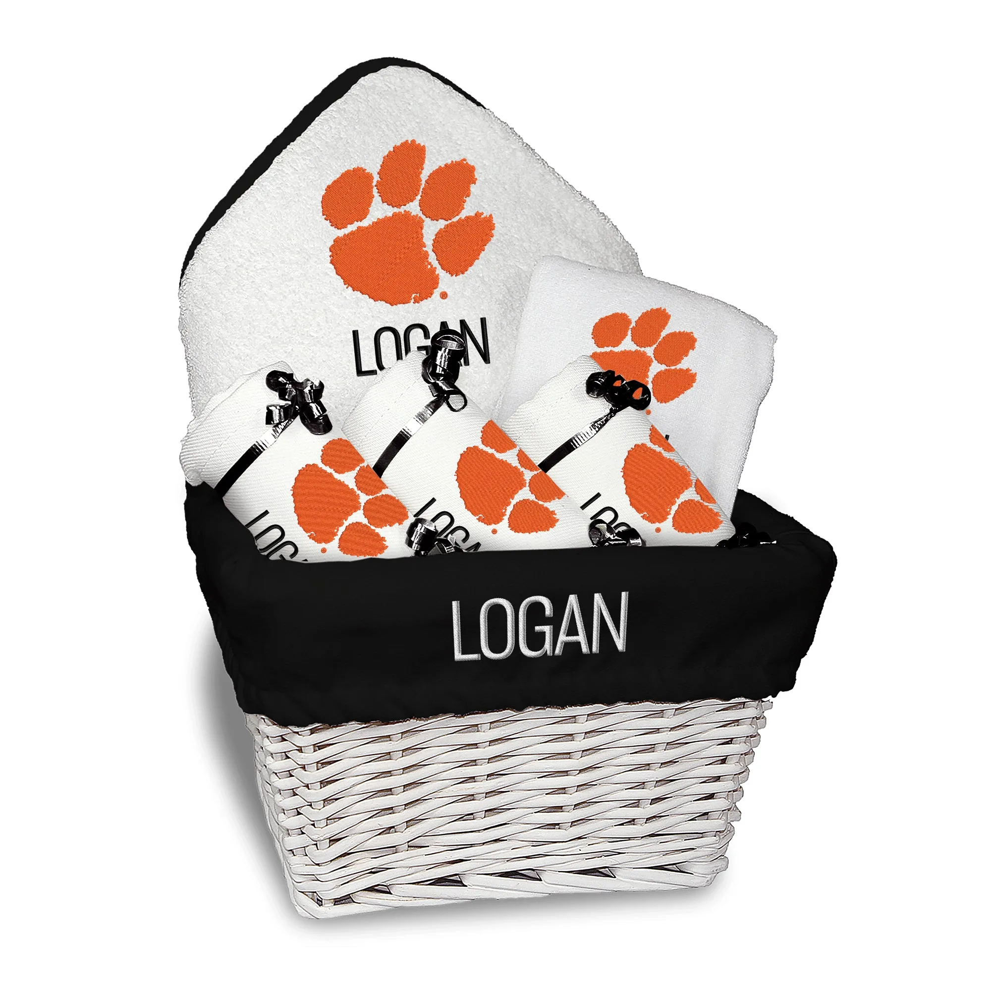 Personalized Clemson Tigers Medium Basket - 6 Items