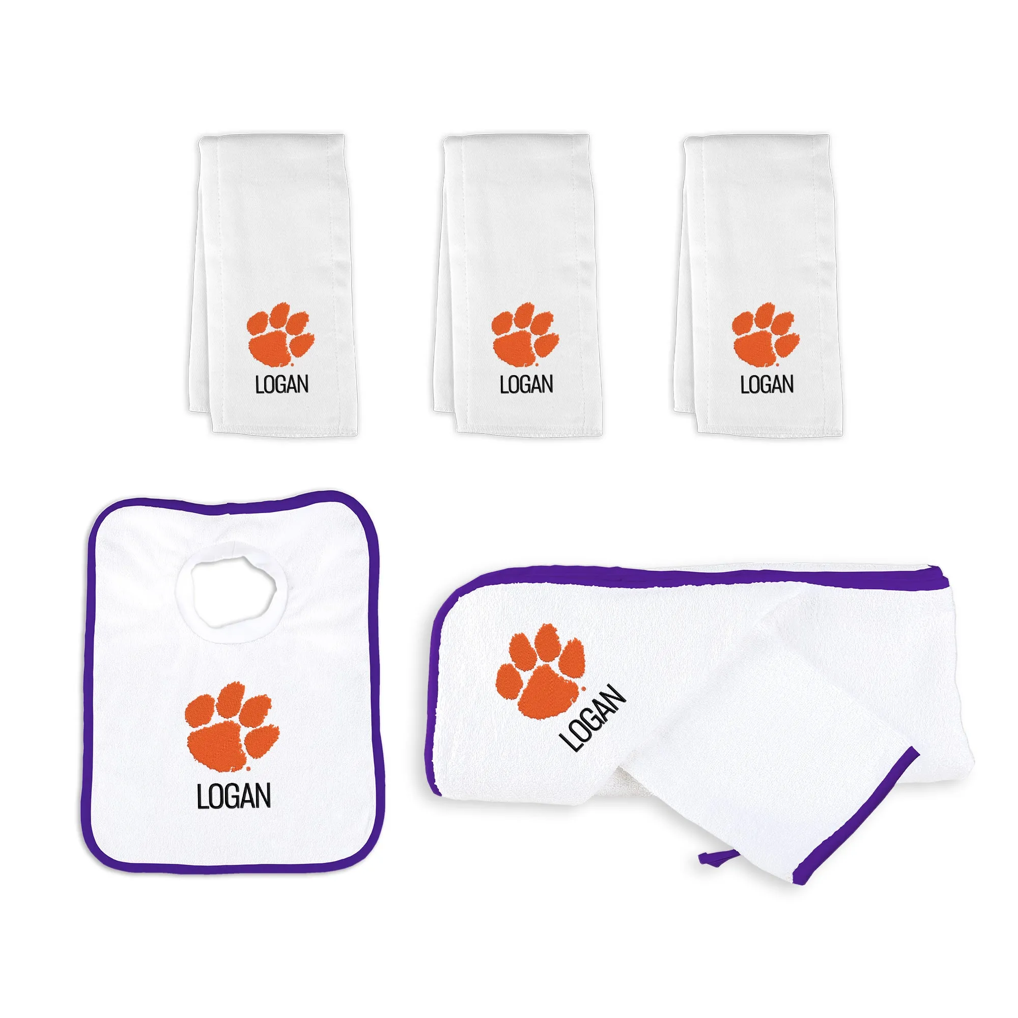 Personalized Clemson Tigers Medium Basket - 6 Items