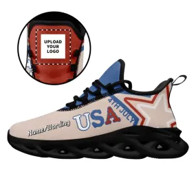 Personalized Comfortable and Breathable Sneakers, Custom Patriotic Shoes, Cool and Fast Gift for Independence's Day