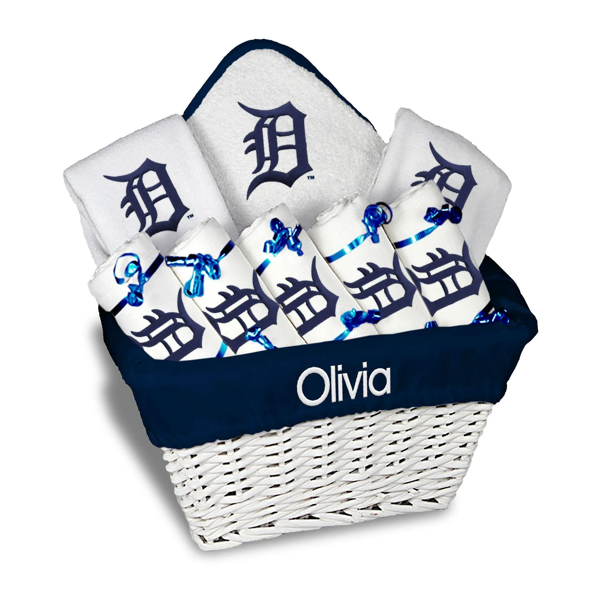 Personalized Detroit Tigers Large Basket - 9 Items