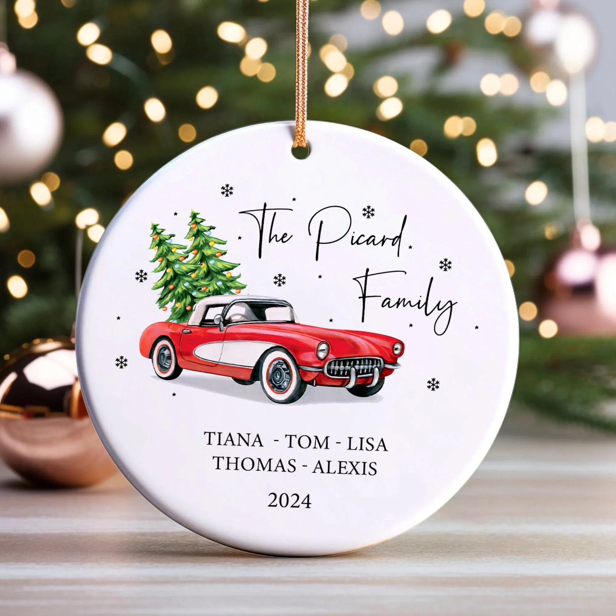 Personalized Family Christmas Ornament, Family Ceramic Ornament CX02-50