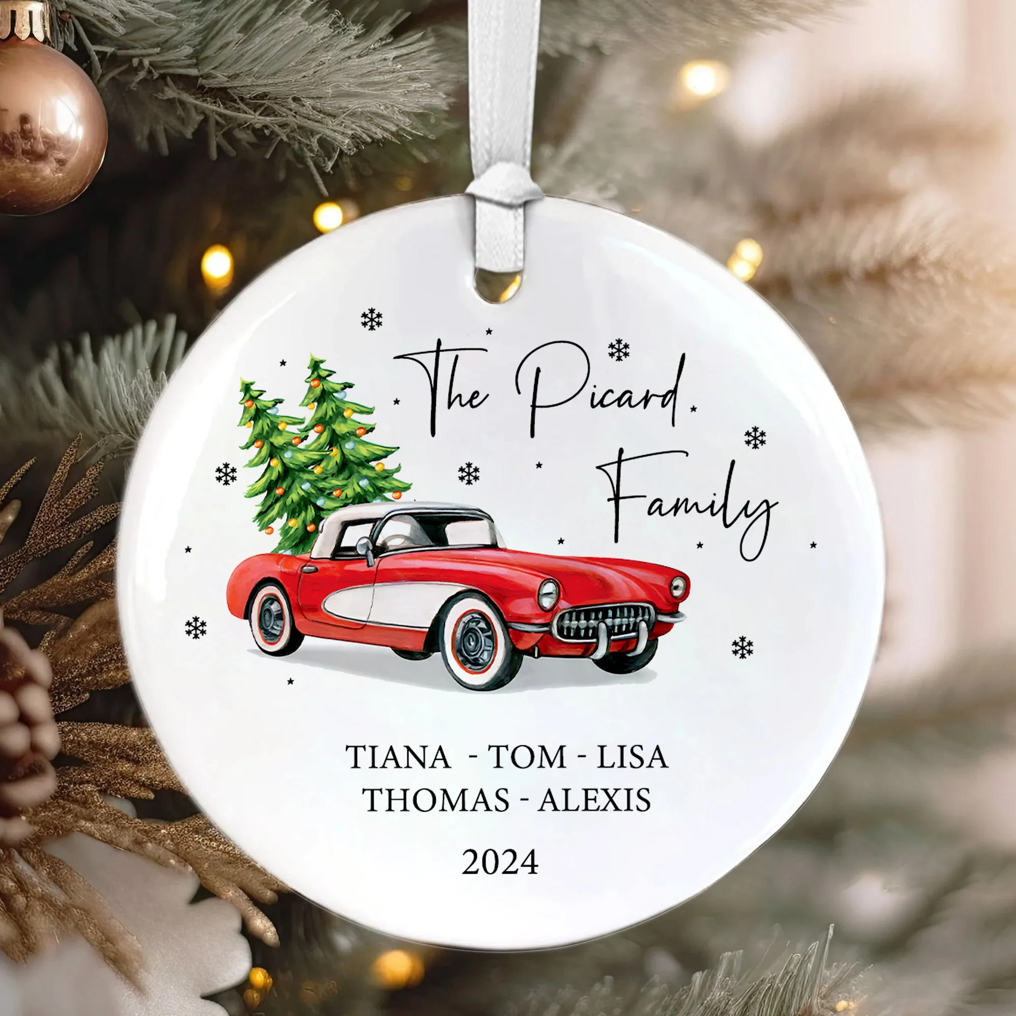 Personalized Family Christmas Ornament, Family Ceramic Ornament CX02-50