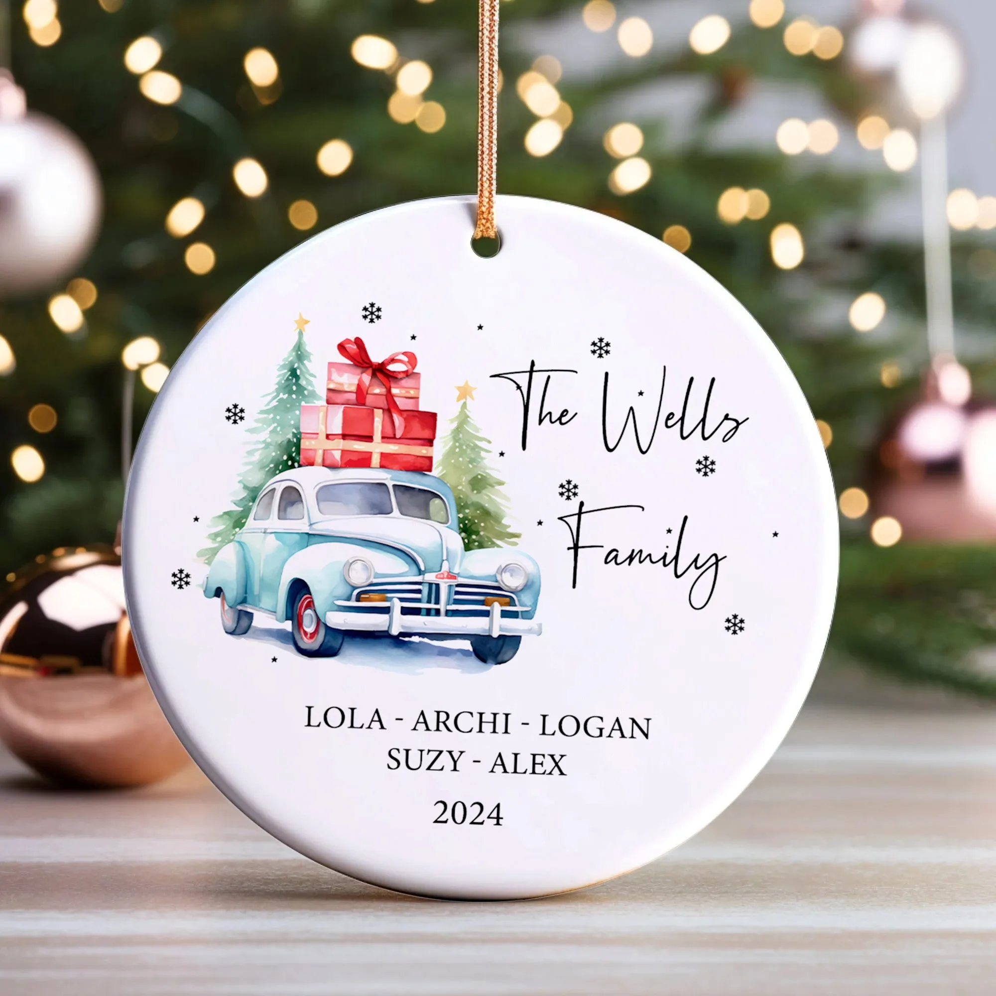 Personalized Family Christmas Ornament, Family Ceramic Ornament CX02-50