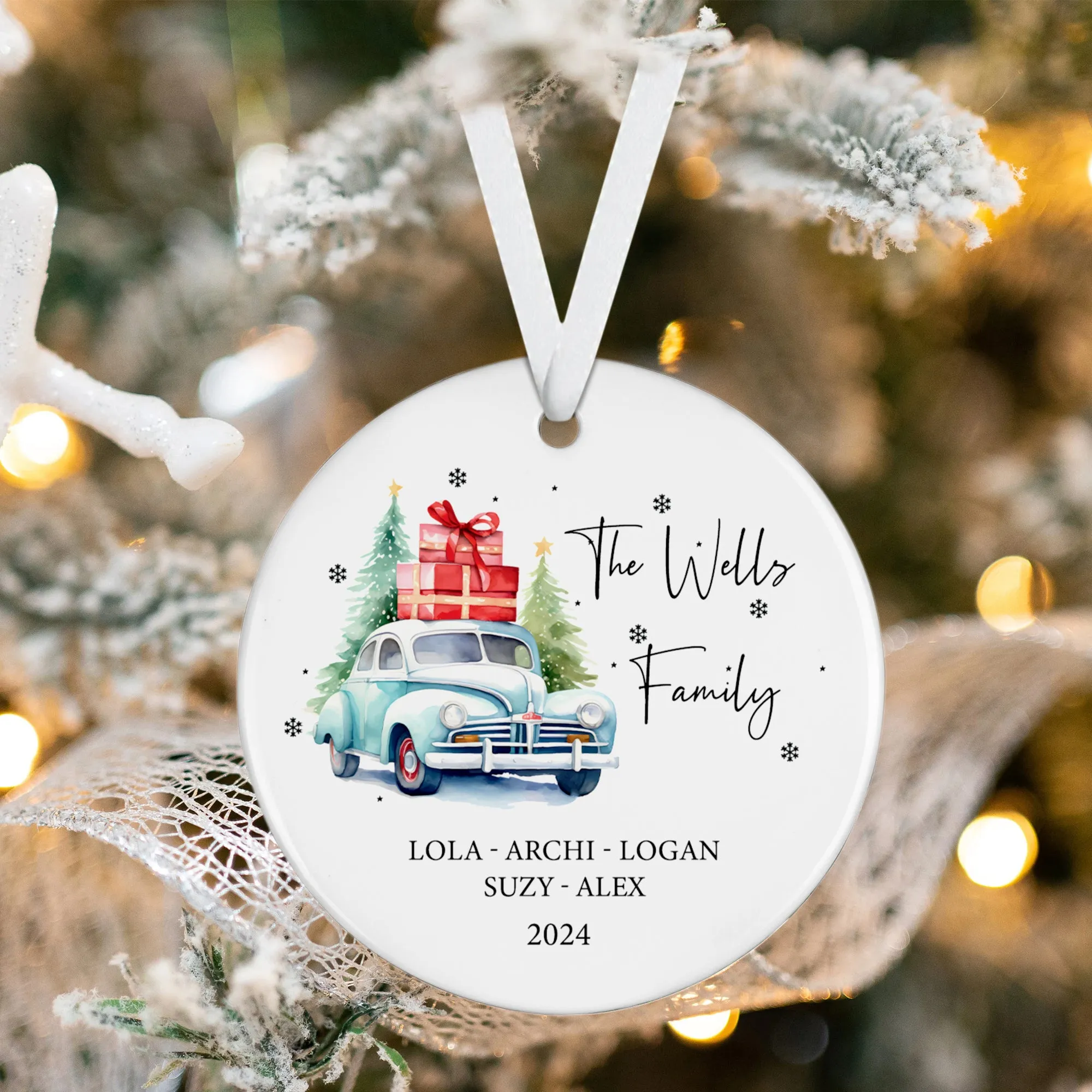 Personalized Family Christmas Ornament, Family Ceramic Ornament CX02-50