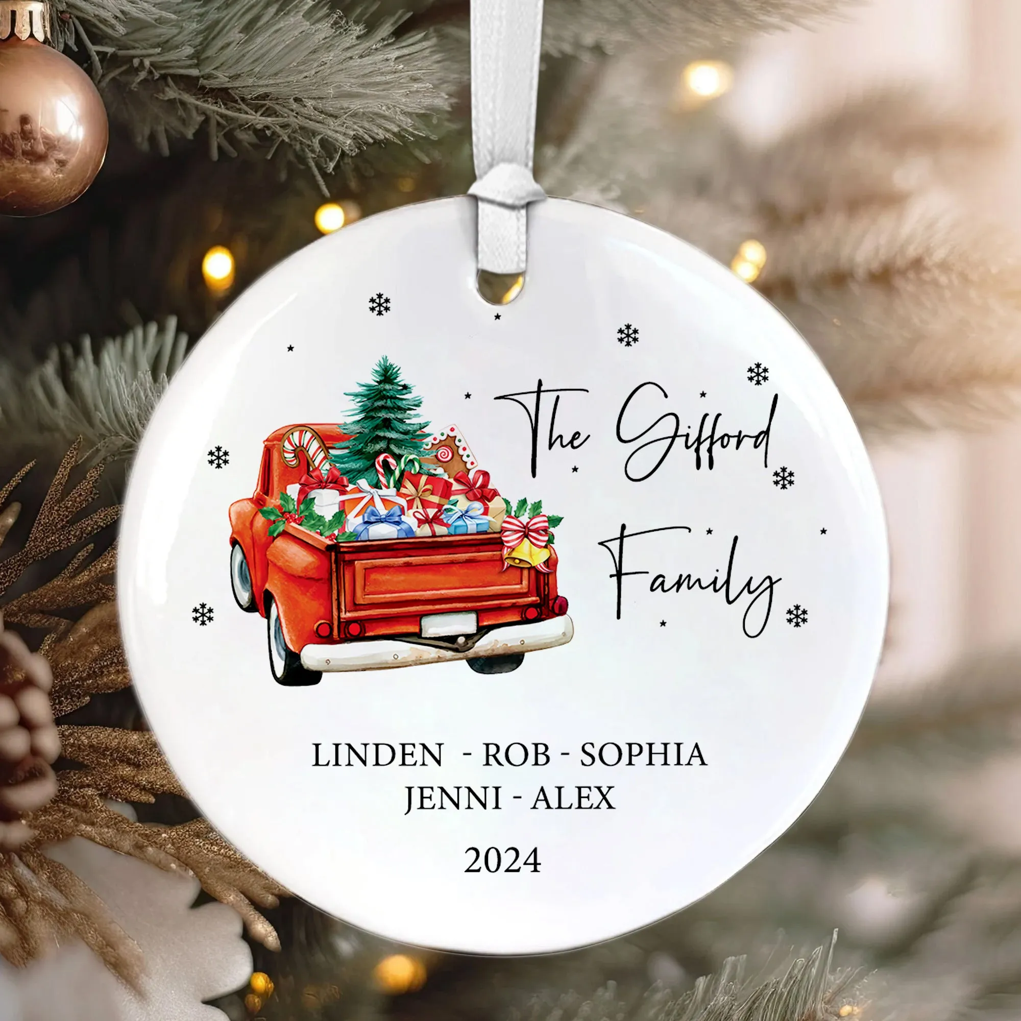 Personalized Family Christmas Ornament, Family Ceramic Ornament CX02-50