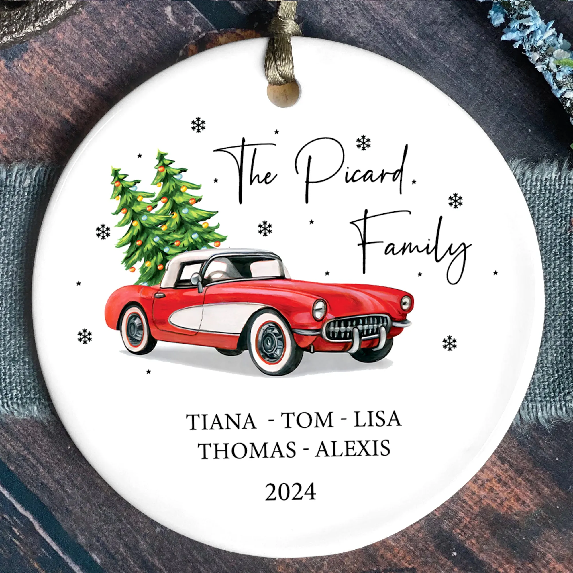 Personalized Family Christmas Ornament, Family Ceramic Ornament CX02-50