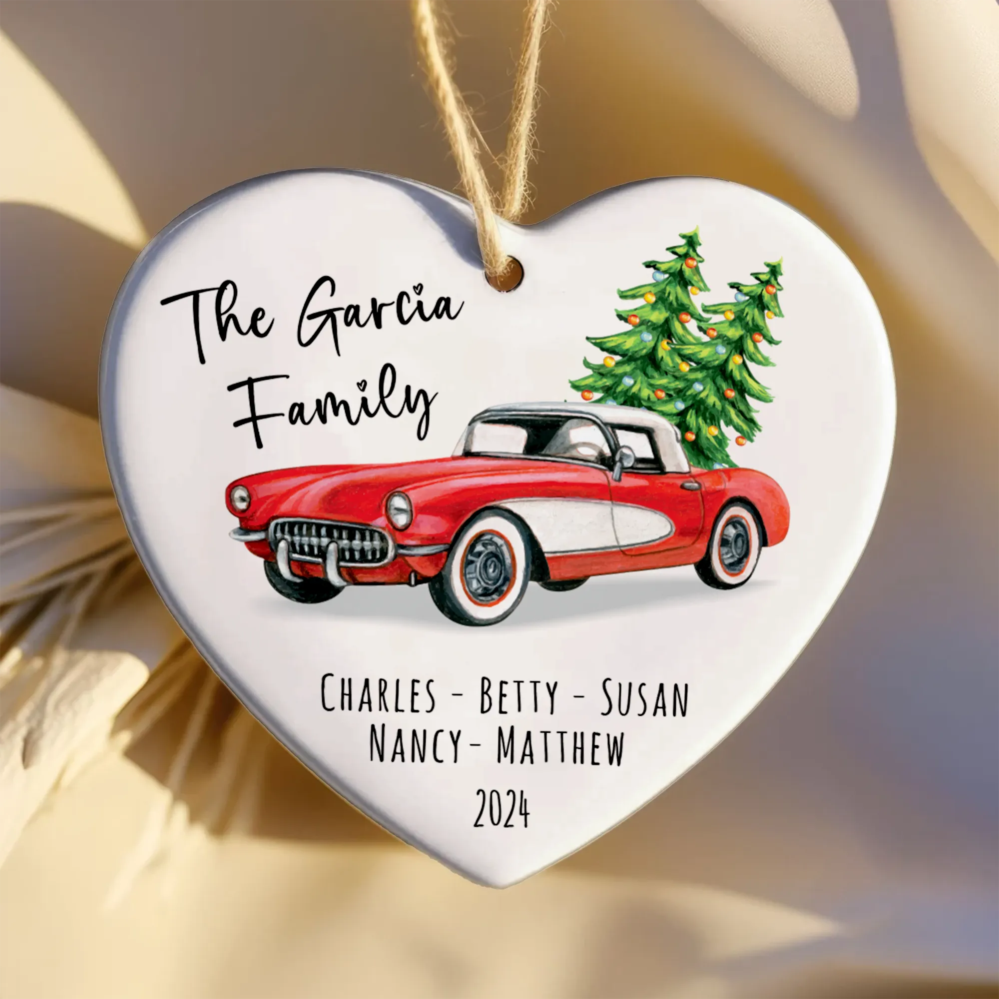 Personalized Family Christmas Ornament, Family Ceramic Ornament CY02-2