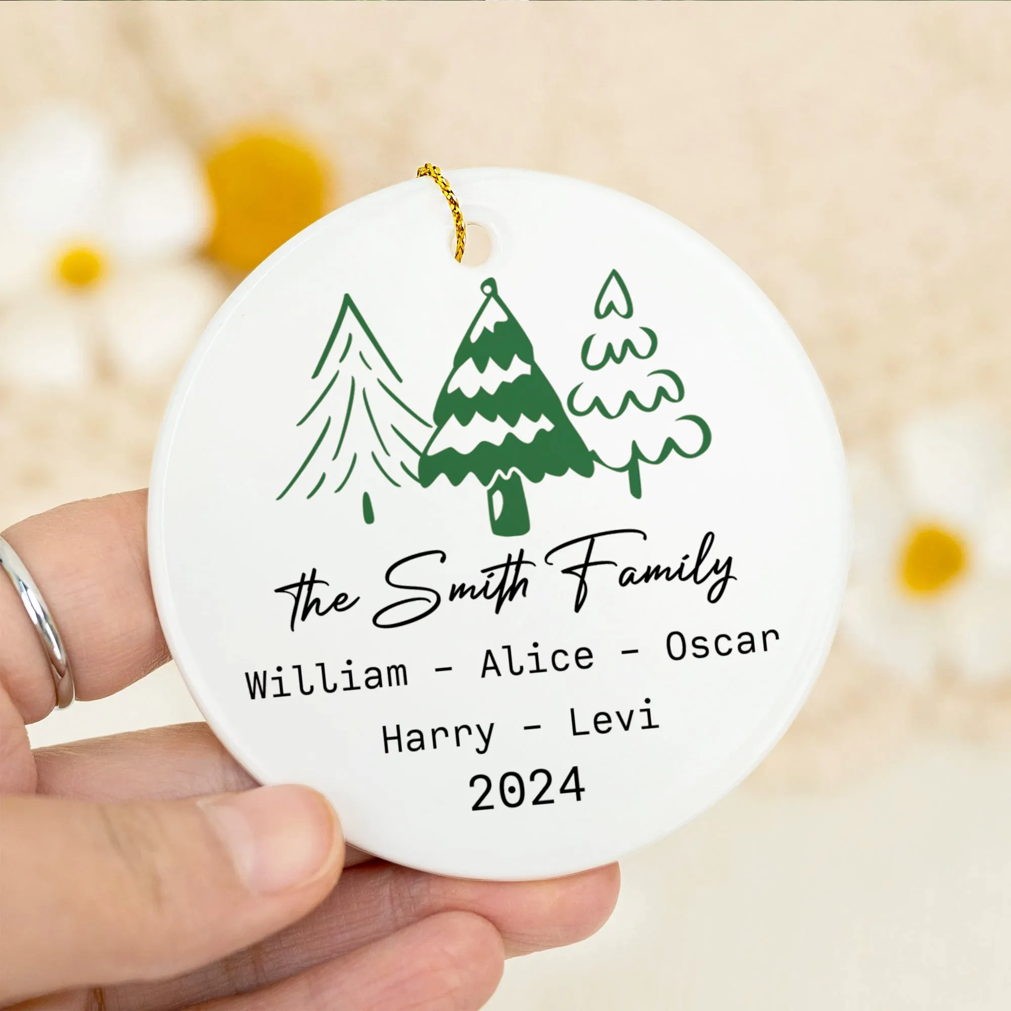 Personalized Family Ornament, Custom Xmas Tree Ornament CX01-27