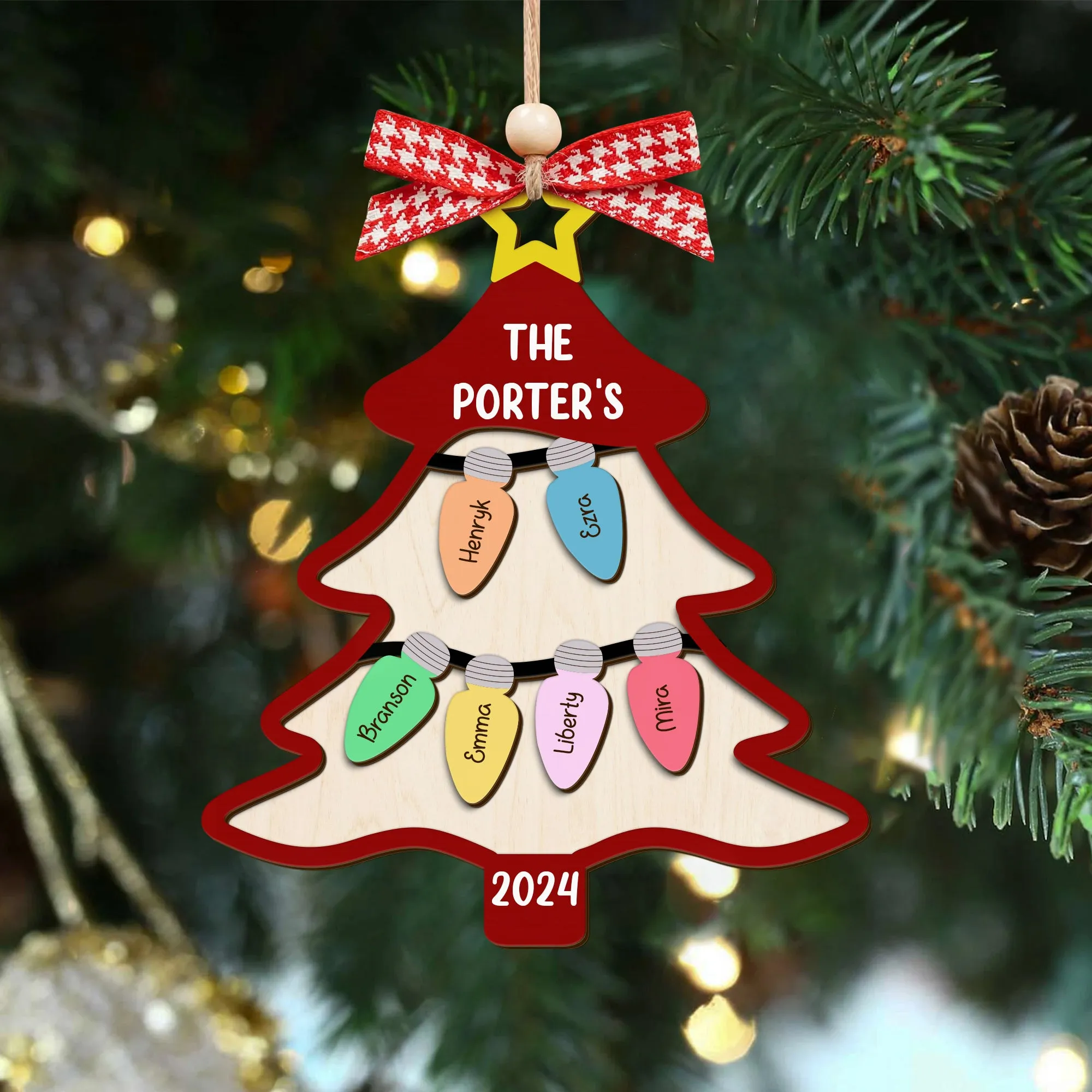 Personalized Family Tree Ornament With Names, Custom Family Christmas Ornament CF319