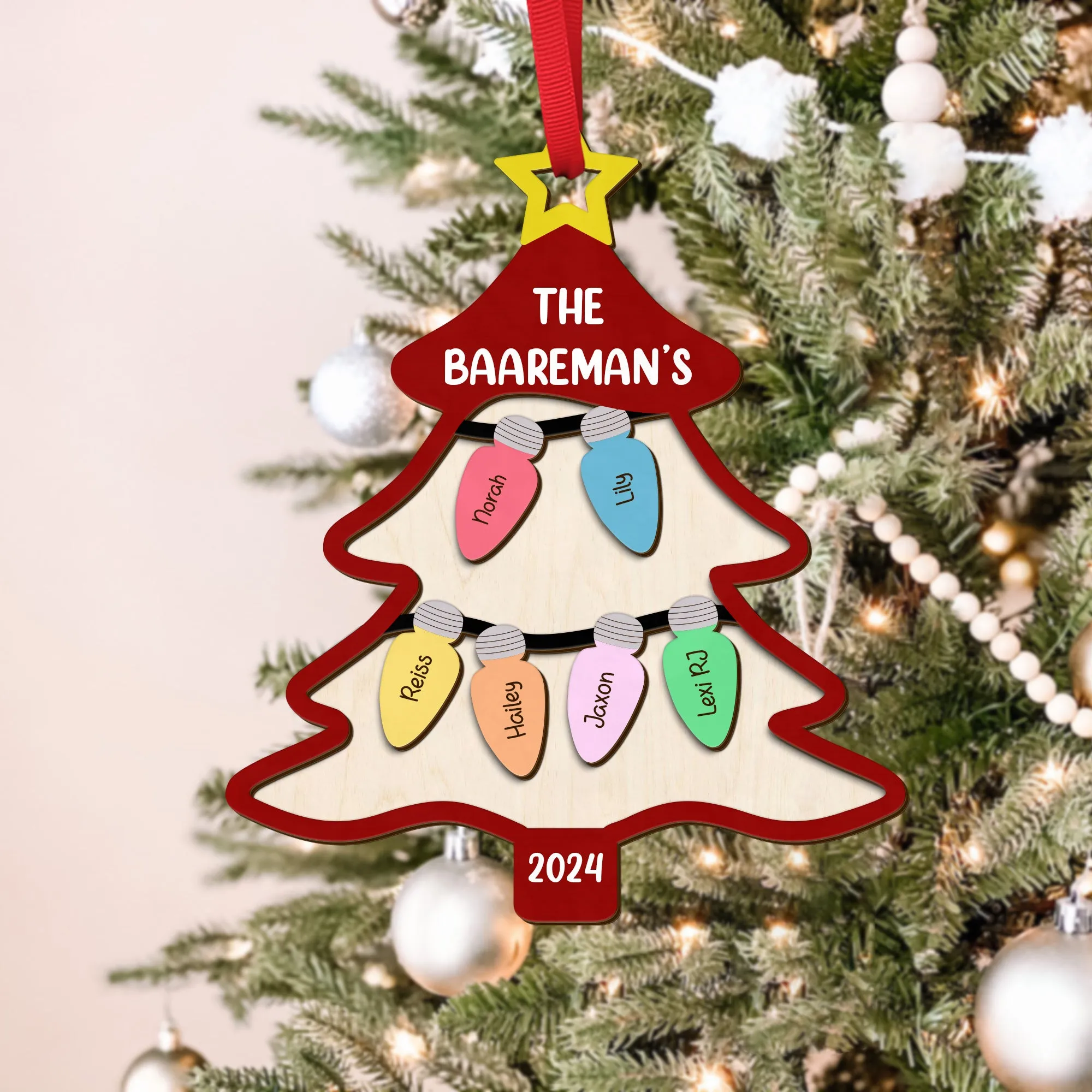 Personalized Family Tree Ornament With Names, Custom Family Christmas Ornament CF319