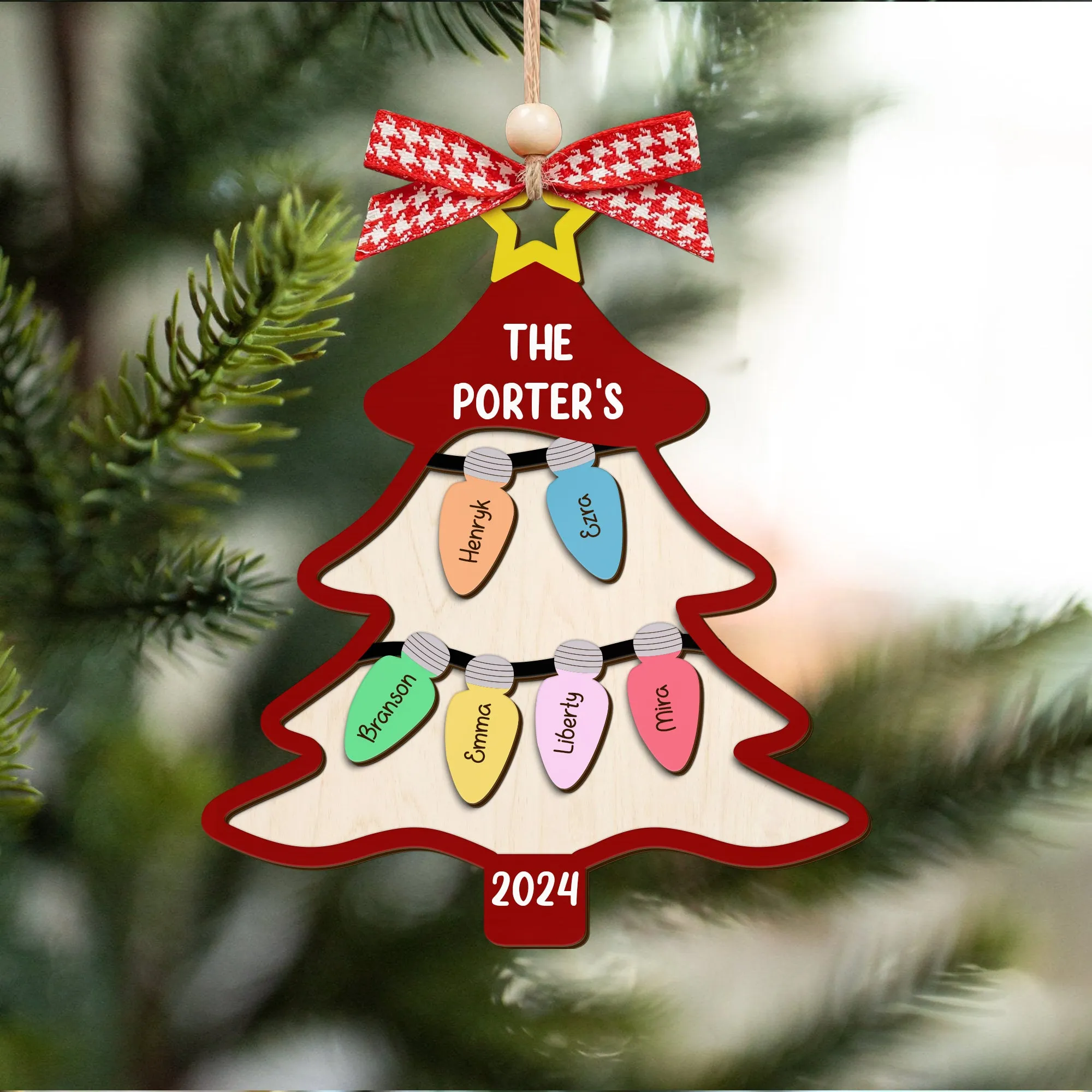 Personalized Family Tree Ornament With Names, Custom Family Christmas Ornament CF319