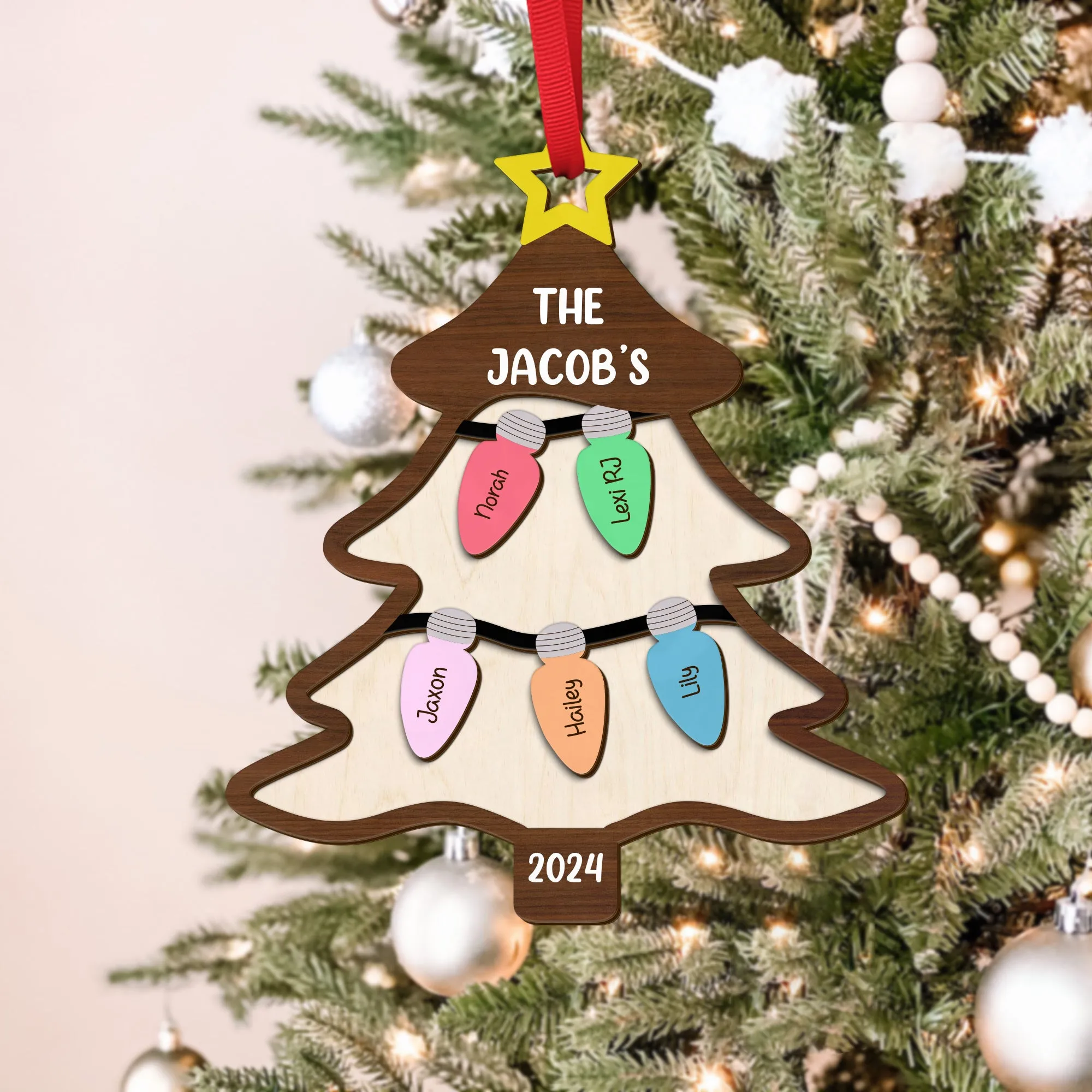 Personalized Family Tree Ornament With Names, Custom Family Christmas Ornament CF319