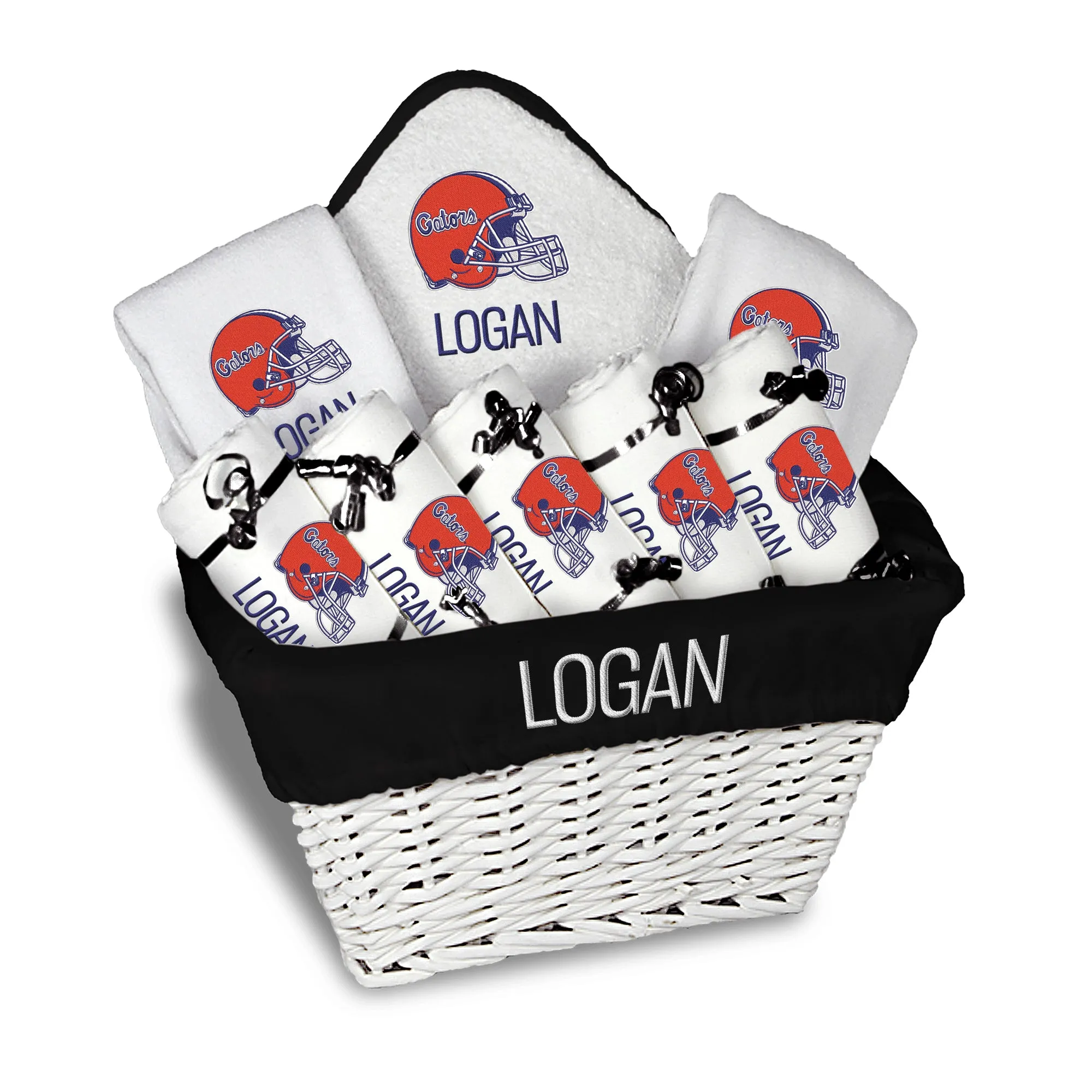 Personalized Florida Gators Helmet Large Basket - 9 Items