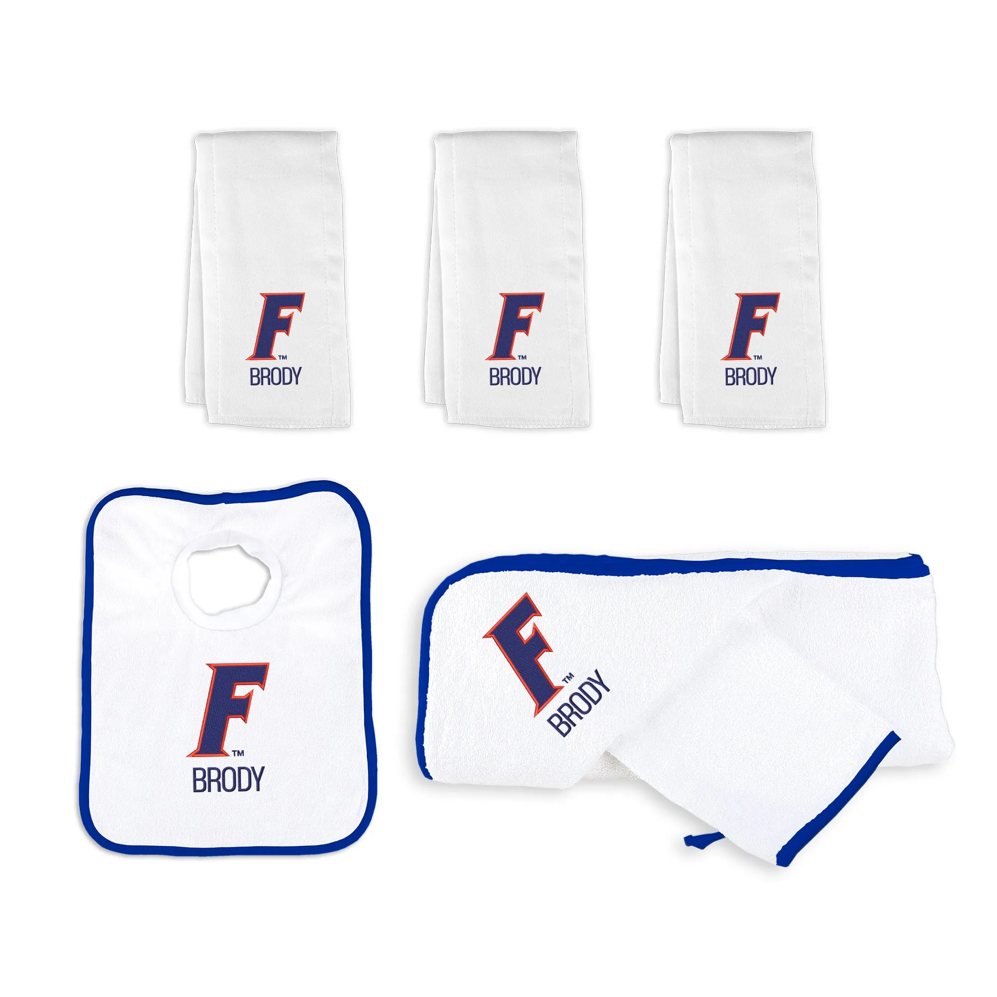 Personalized Florida Gators Slanted F Medium Basket - 6 Items