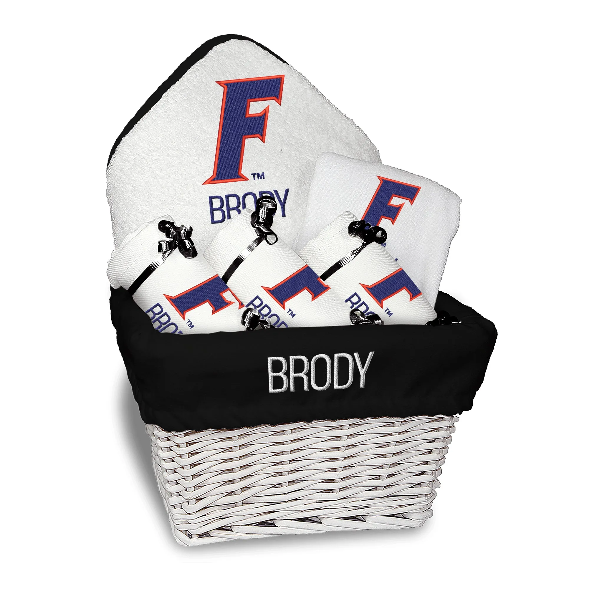 Personalized Florida Gators Slanted F Medium Basket - 6 Items