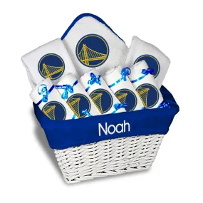 Personalized Golden State Warriors Large Basket - 9 Items