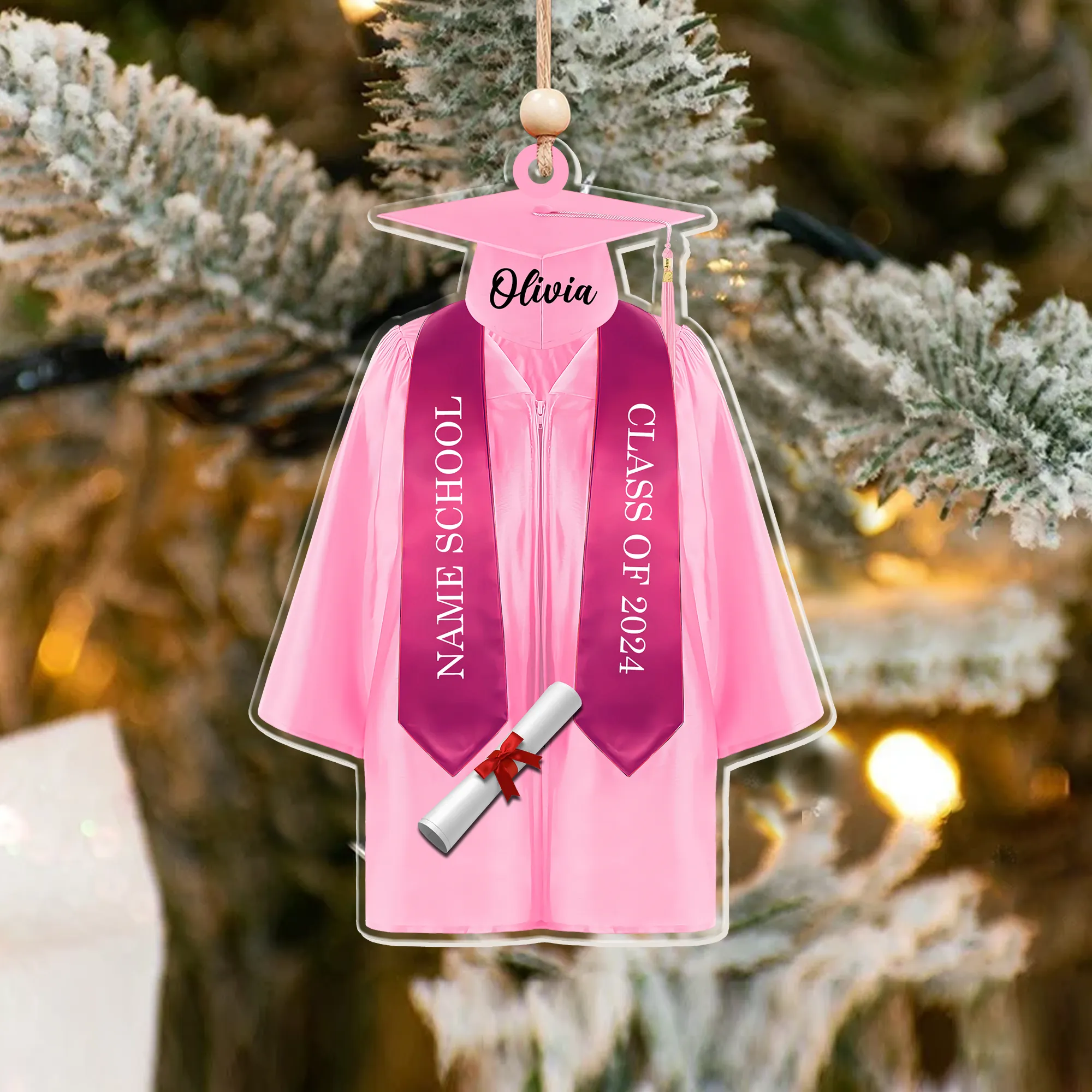 Personalized Graduation Ornament, Custom 2D Flatten Acrylic Ornament CF645