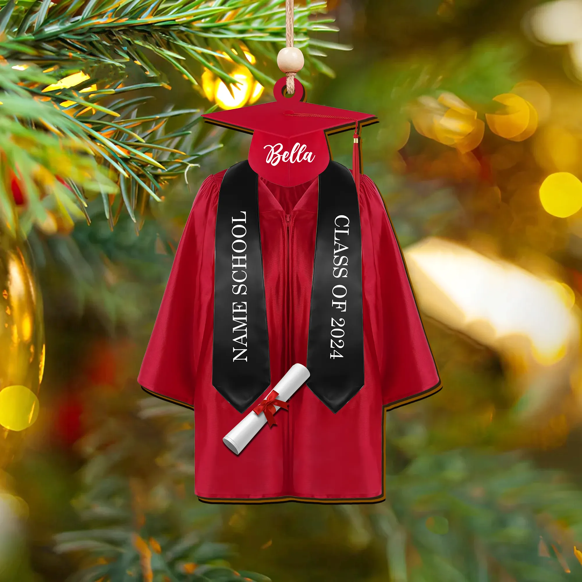 Personalized Graduation Ornament, Custom 2D Flatten Acrylic Ornament CF645