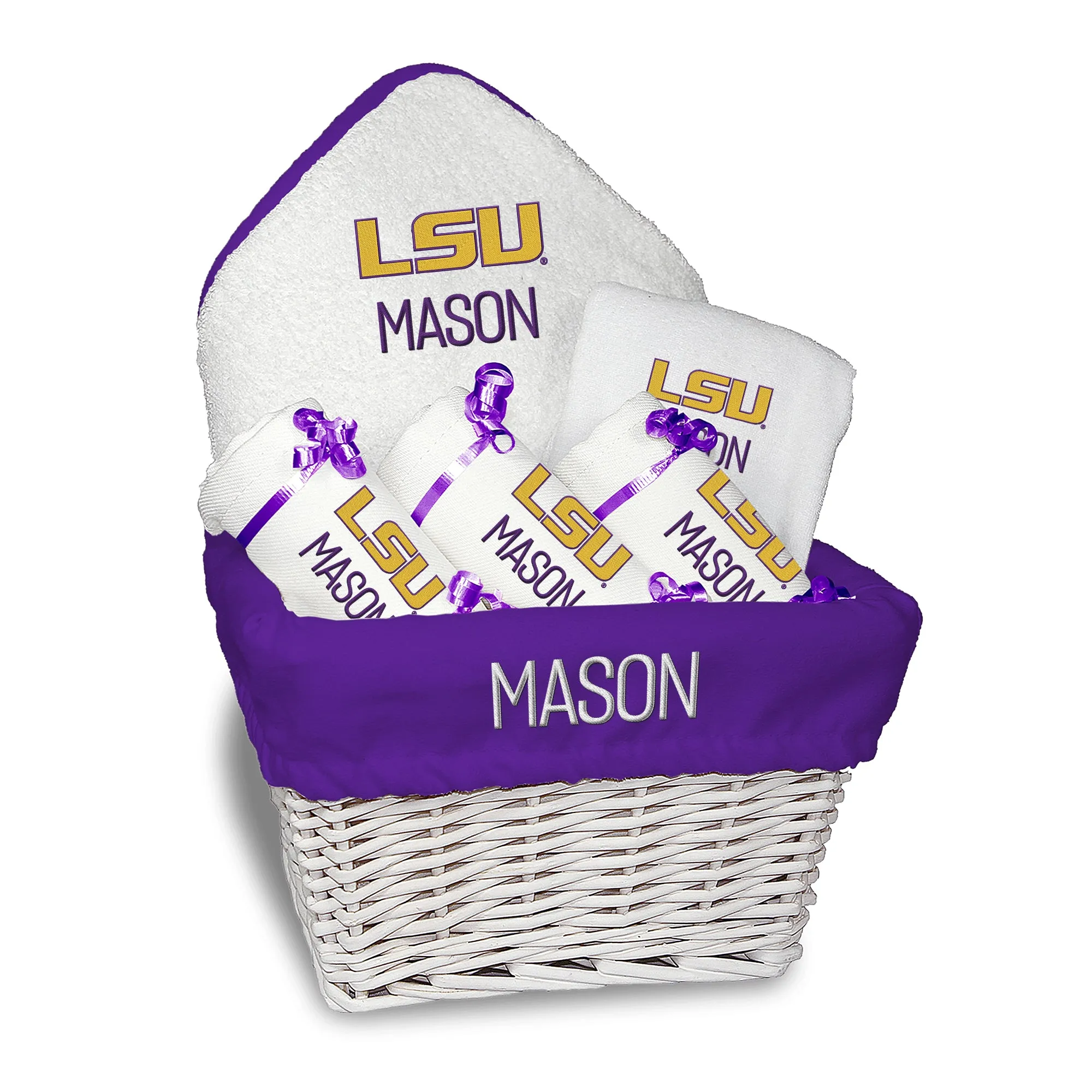 Personalized LSU Tigers Medium Basket - 6 Items