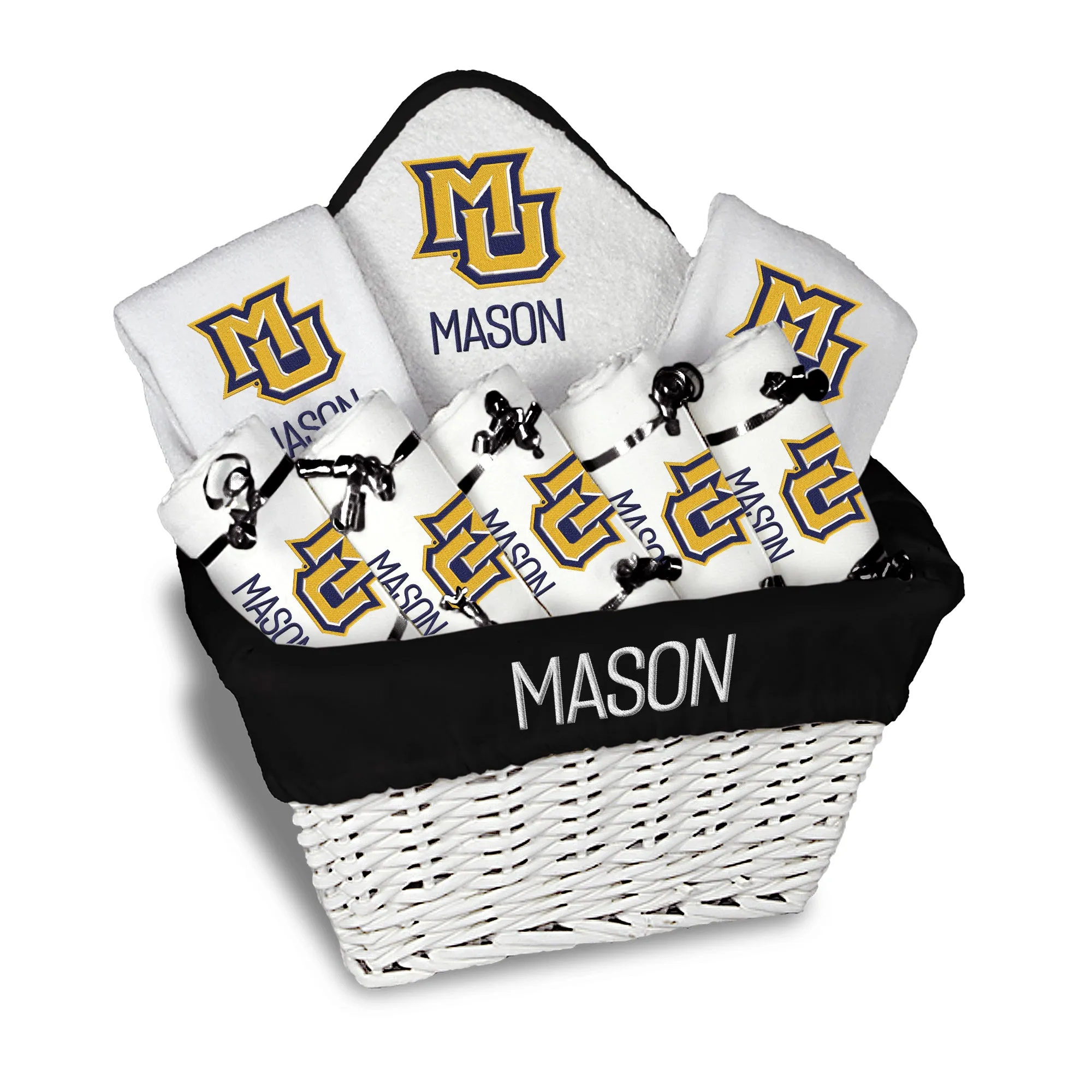 Personalized Marquette Golden Eagles Large Basket - 9 Items