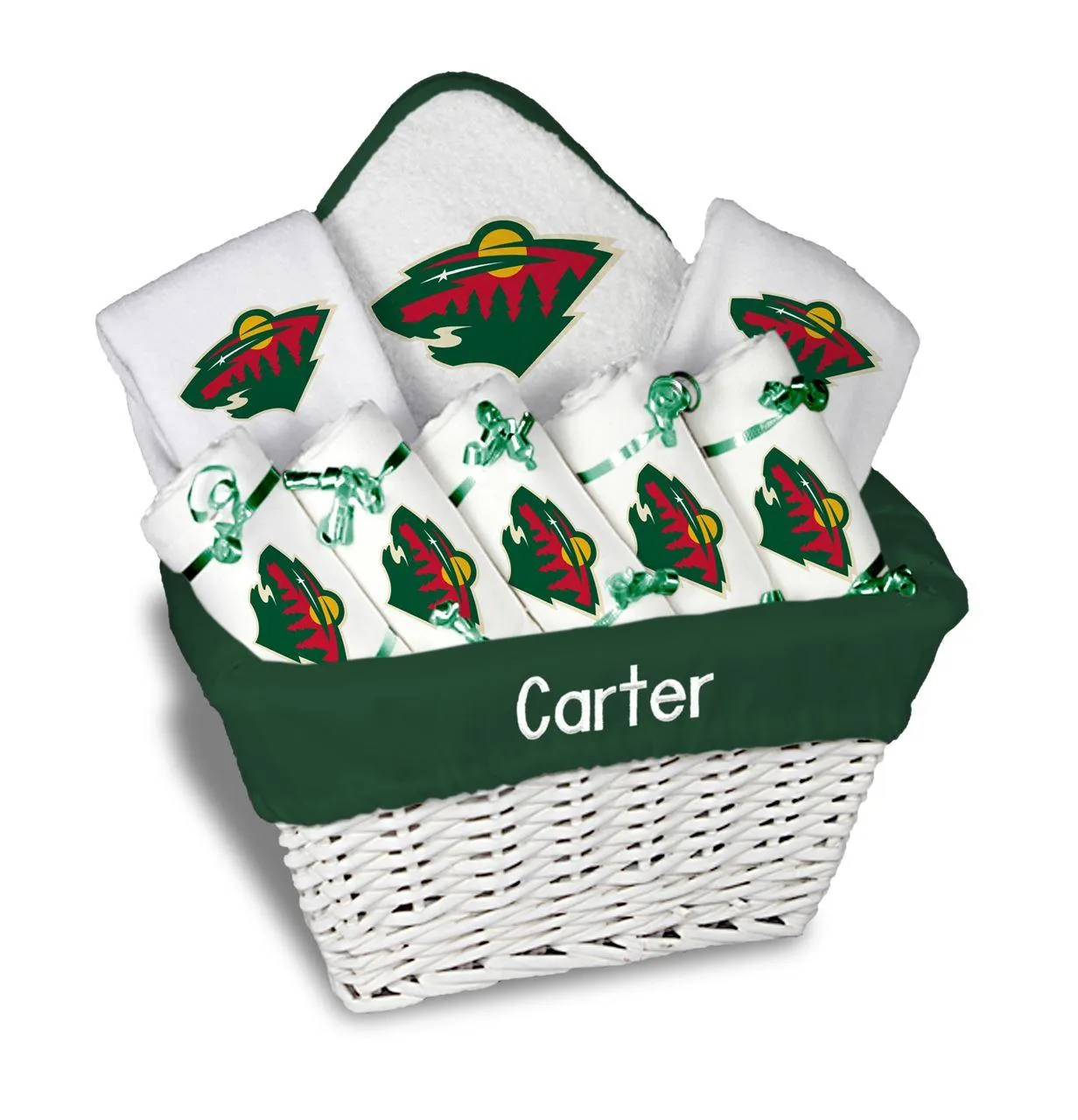 Personalized Minnesota Wild Large Basket - 9 Items