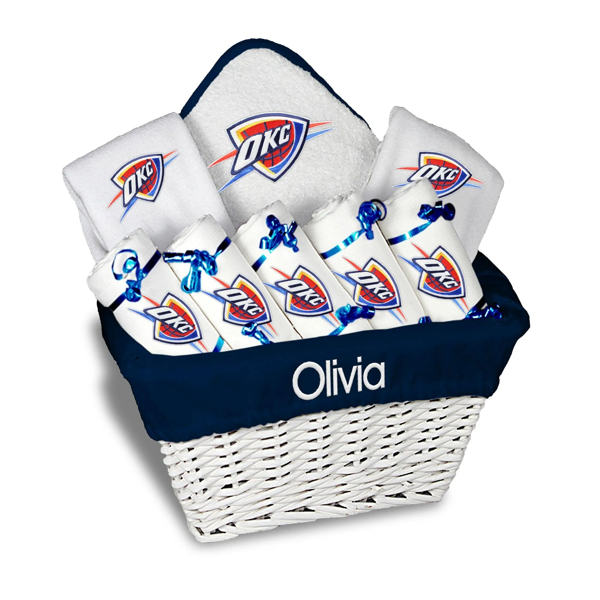 Personalized Oklahoma City Thunder Large Basket - 9 Items