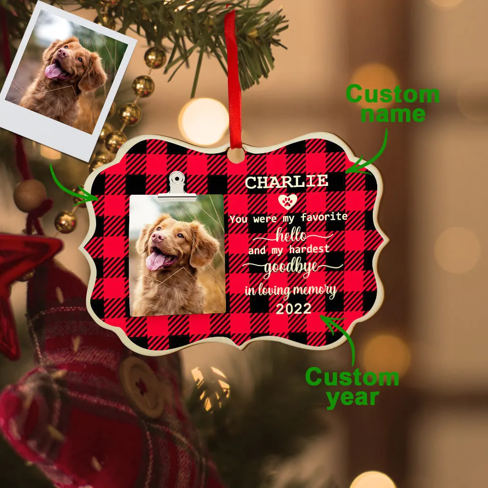 Personalized Photo Christmas Ornament Wooden Pet Memorial