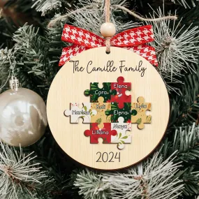 Personalized Puzzle Family Ornament, Christmas Ornament, Custom Ornament CF203