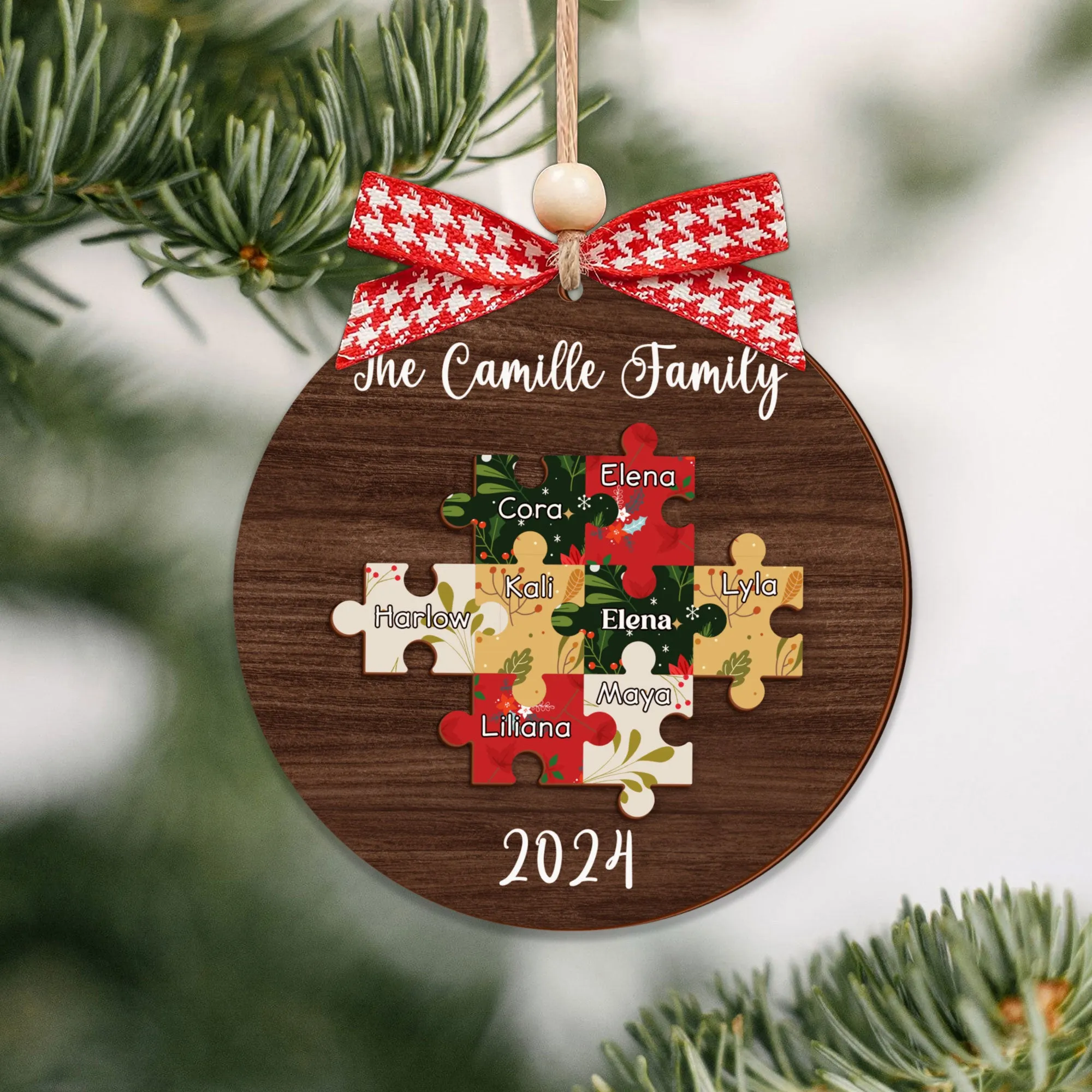 Personalized Puzzle Family Ornament, Christmas Ornament, Custom Ornament CF203