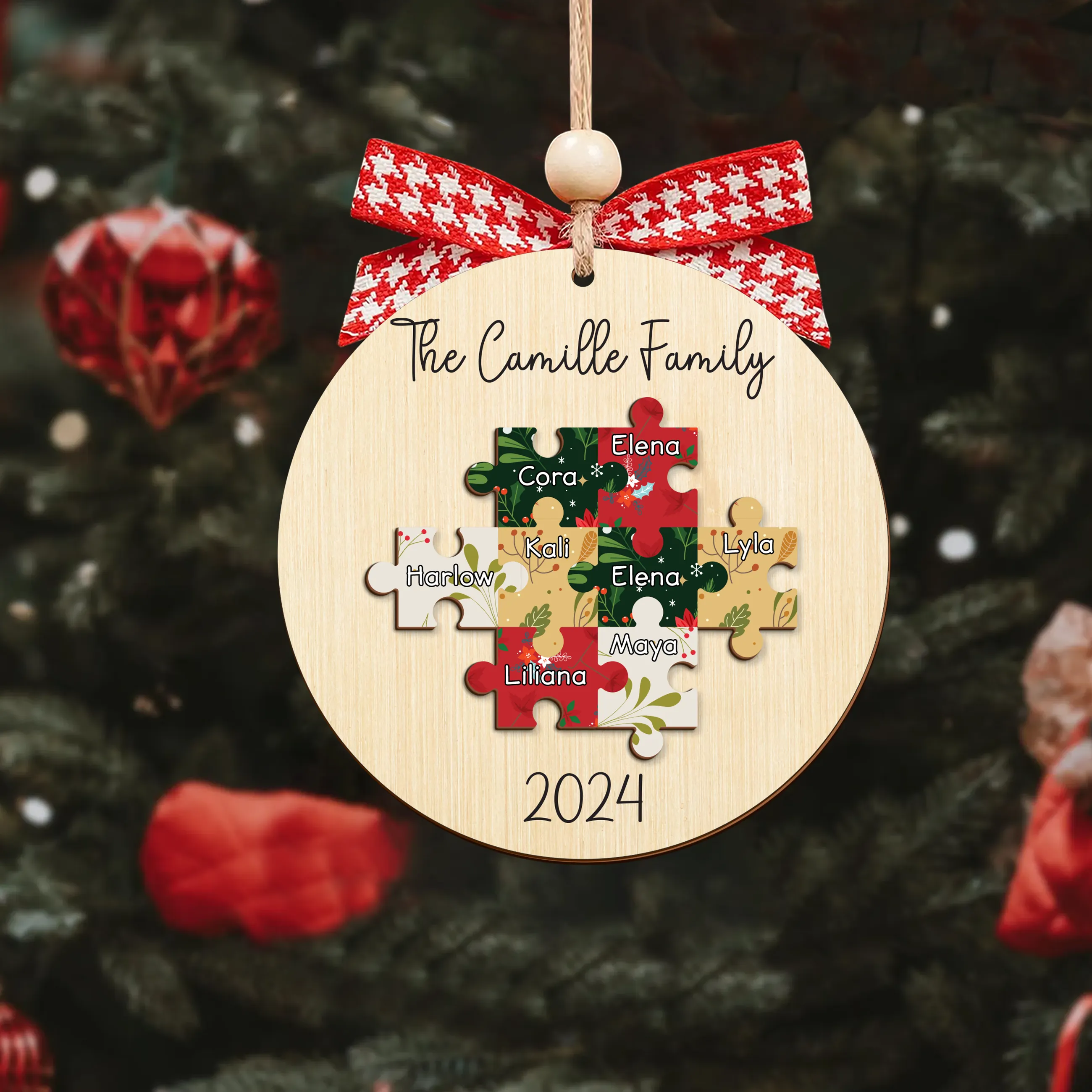 Personalized Puzzle Family Ornament, Christmas Ornament, Custom Ornament CF203