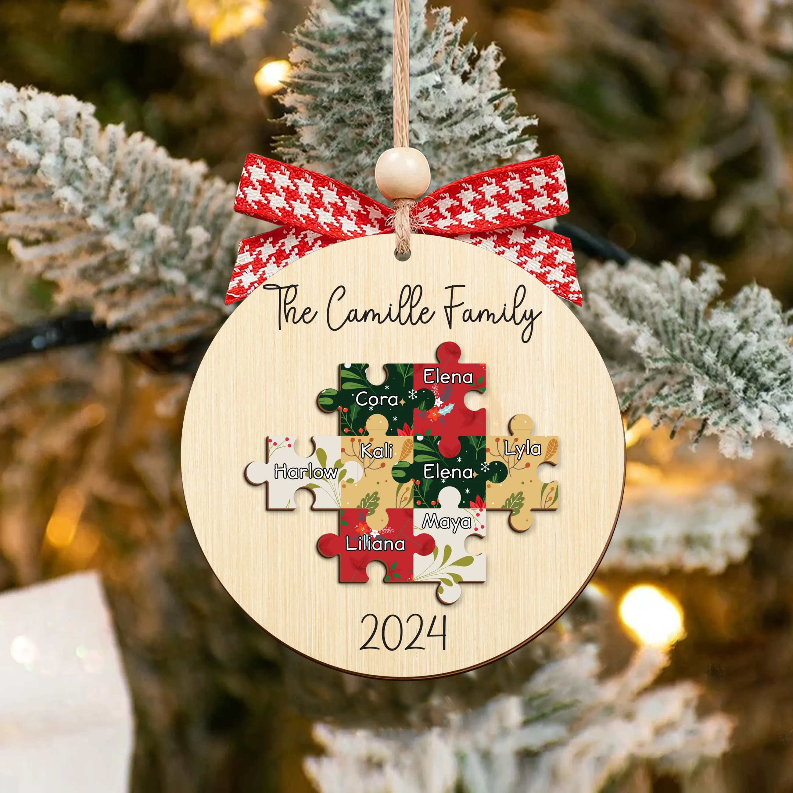 Personalized Puzzle Family Ornament, Christmas Ornament, Custom Ornament CF203