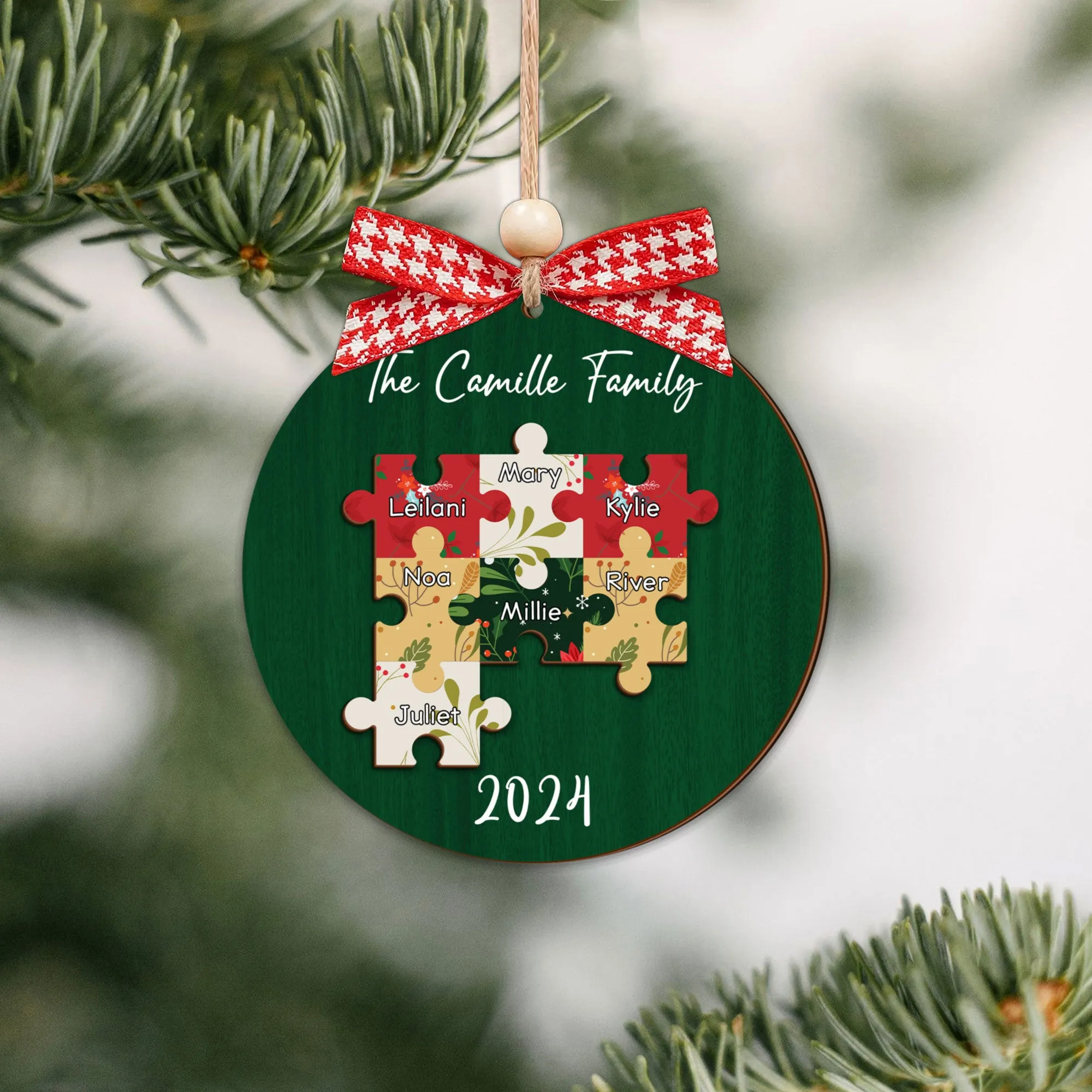 Personalized Puzzle Family Ornament, Christmas Ornament, Custom Ornament CF203