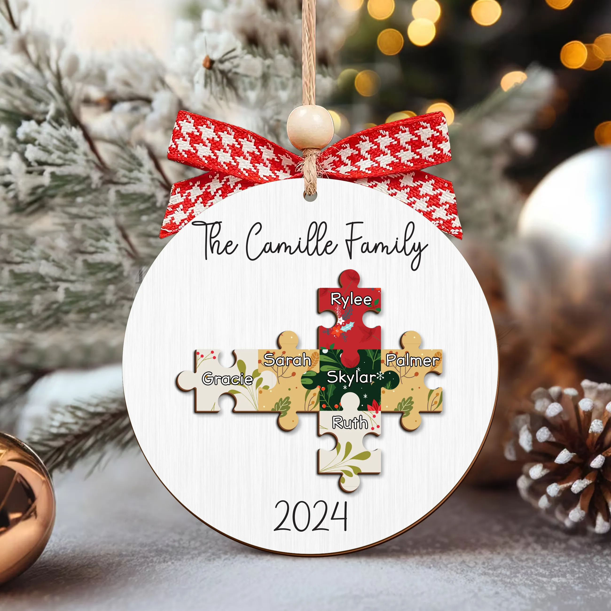 Personalized Puzzle Family Ornament, Christmas Ornament, Custom Ornament CF203