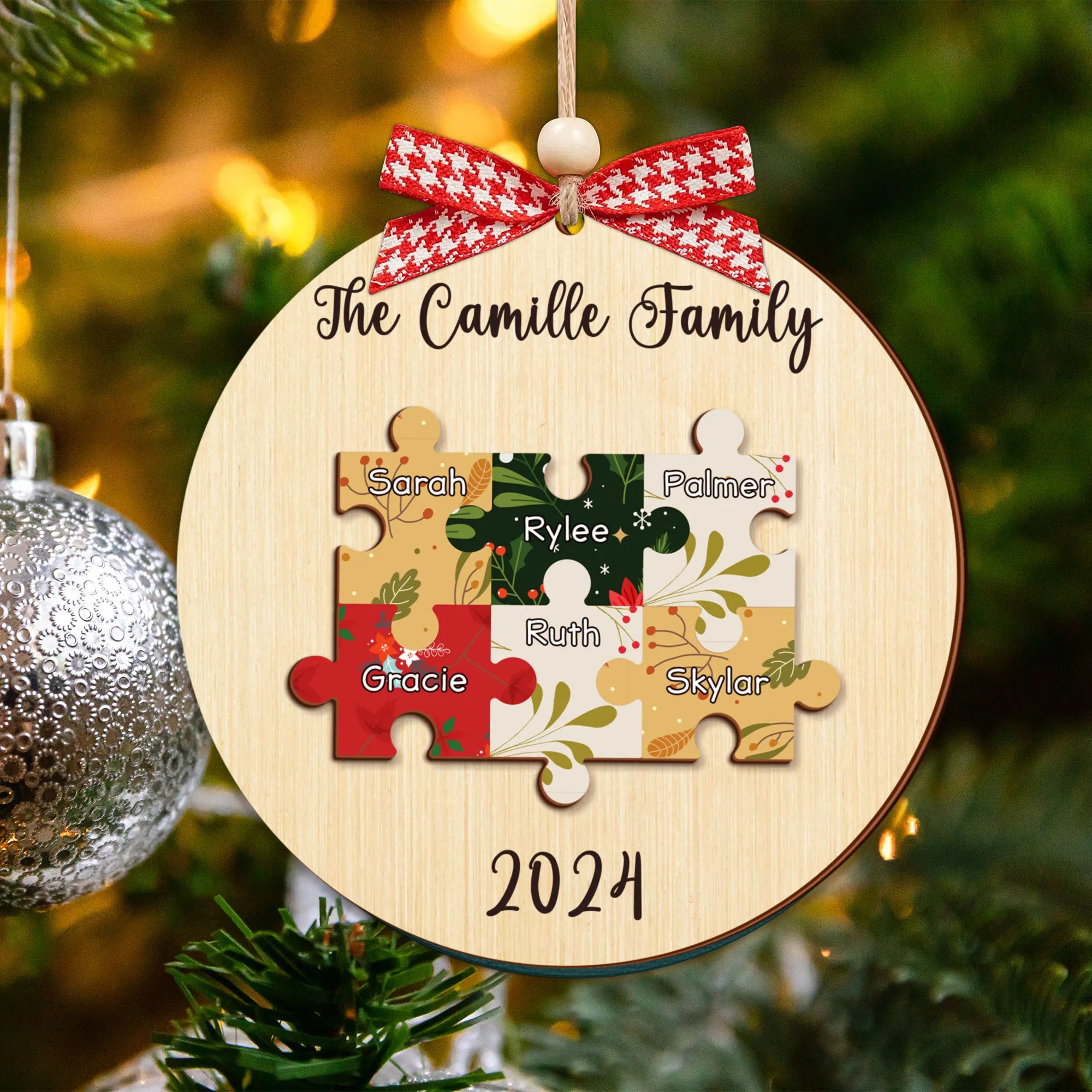 Personalized Puzzle Family Ornament, Christmas Ornament, Custom Ornament CF203