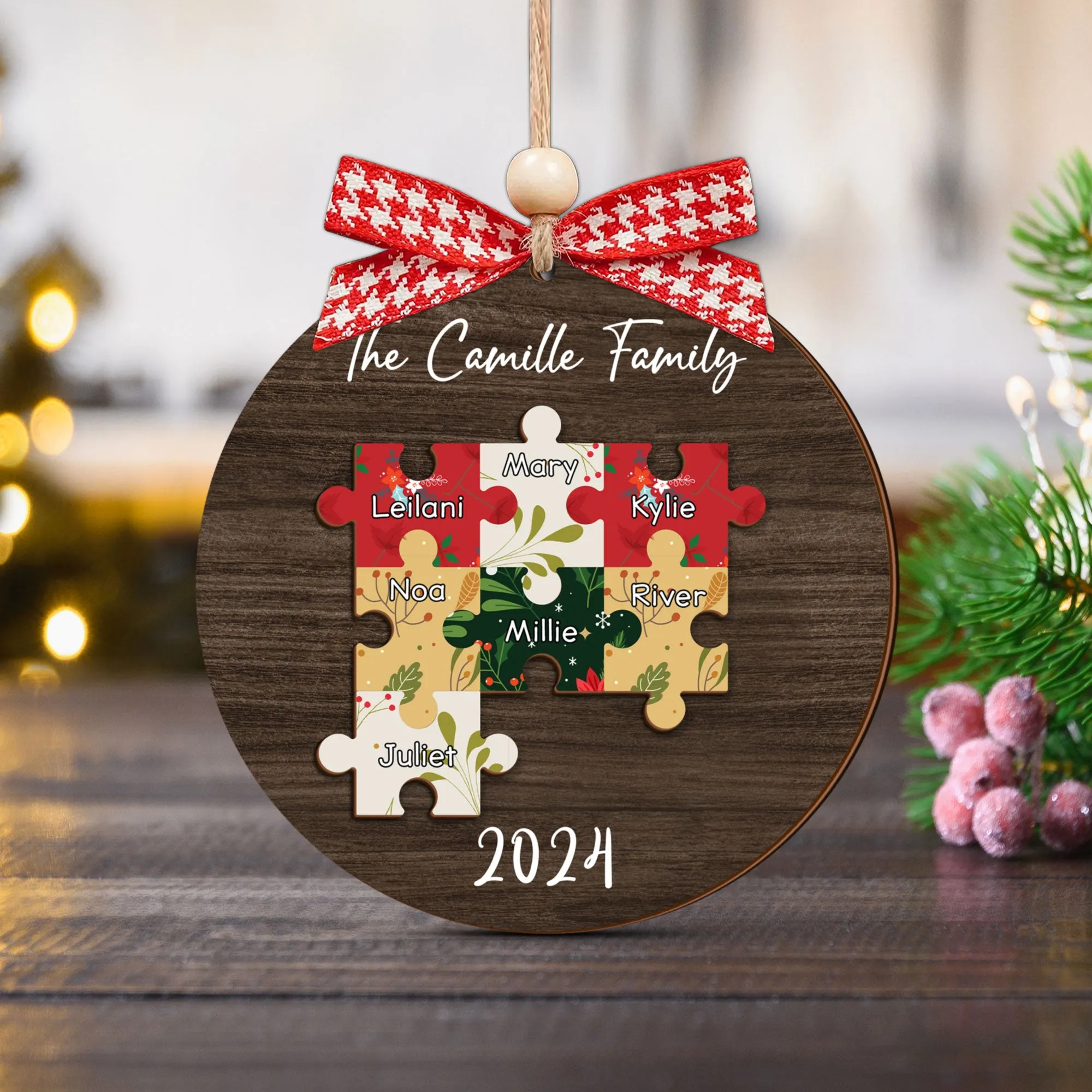 Personalized Puzzle Family Ornament, Christmas Ornament, Custom Ornament CF203