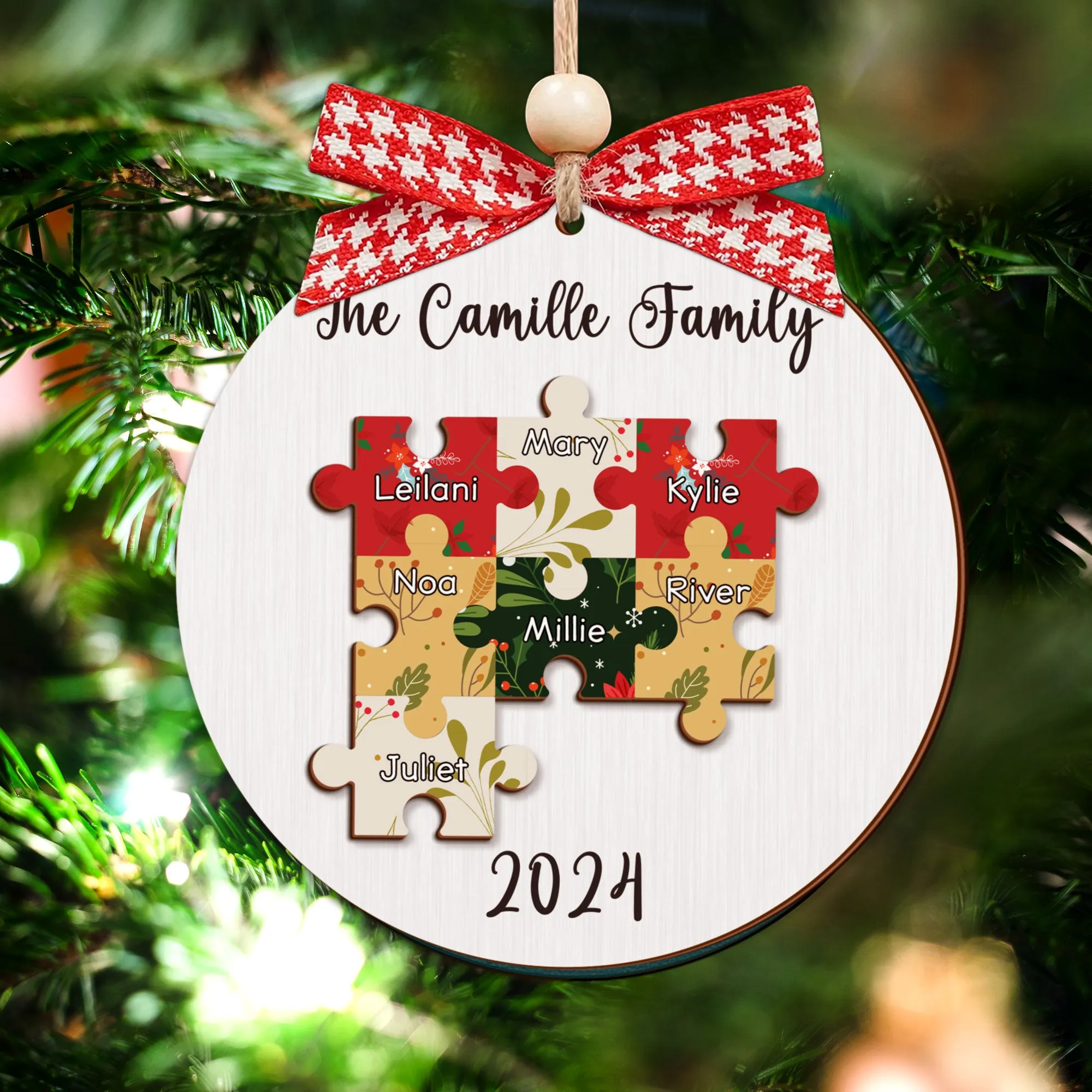 Personalized Puzzle Family Ornament, Christmas Ornament, Custom Ornament CF203