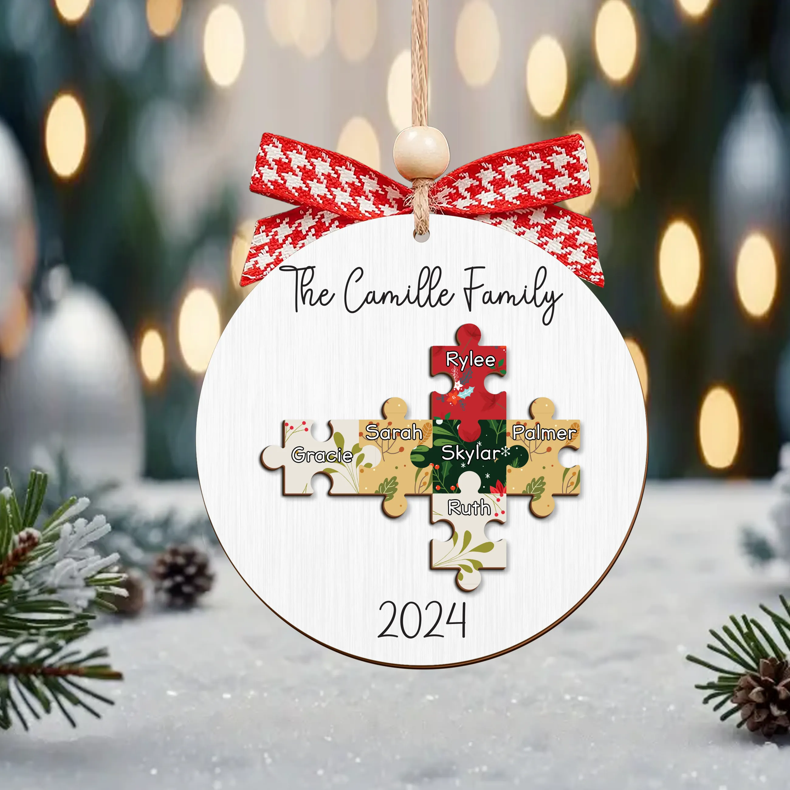 Personalized Puzzle Family Ornament, Christmas Ornament, Custom Ornament CF203