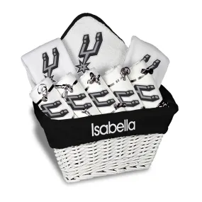 Personalized San Antonio Spurs Large Basket - 9 Items