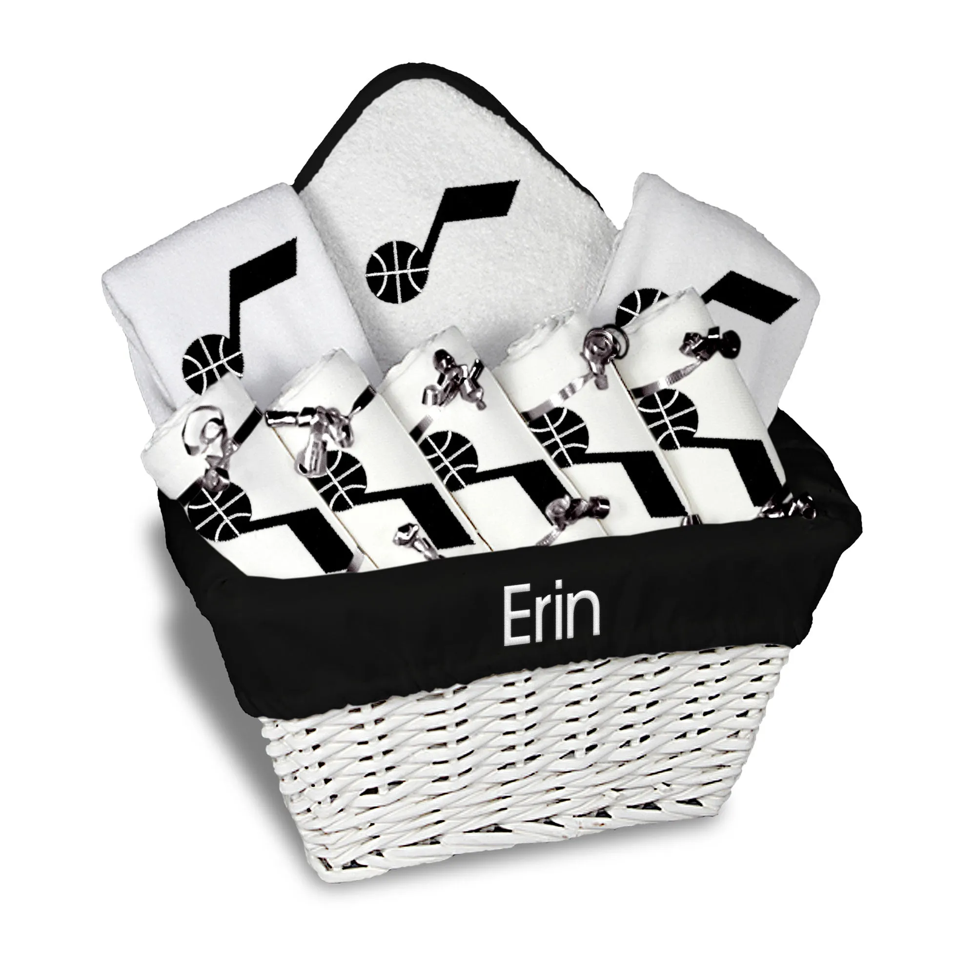 Personalized Utah Jazz Large Basket - 9 Items