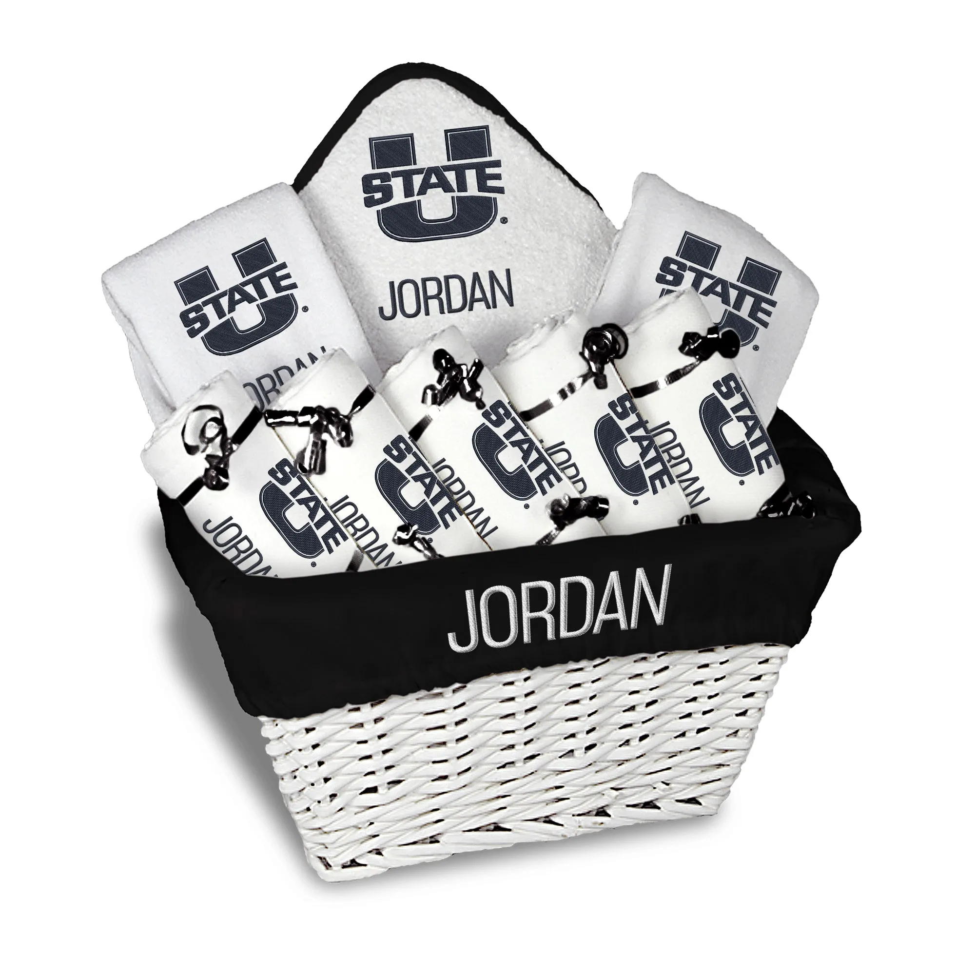 Personalized Utah State Aggies Large Basket - 9 Items