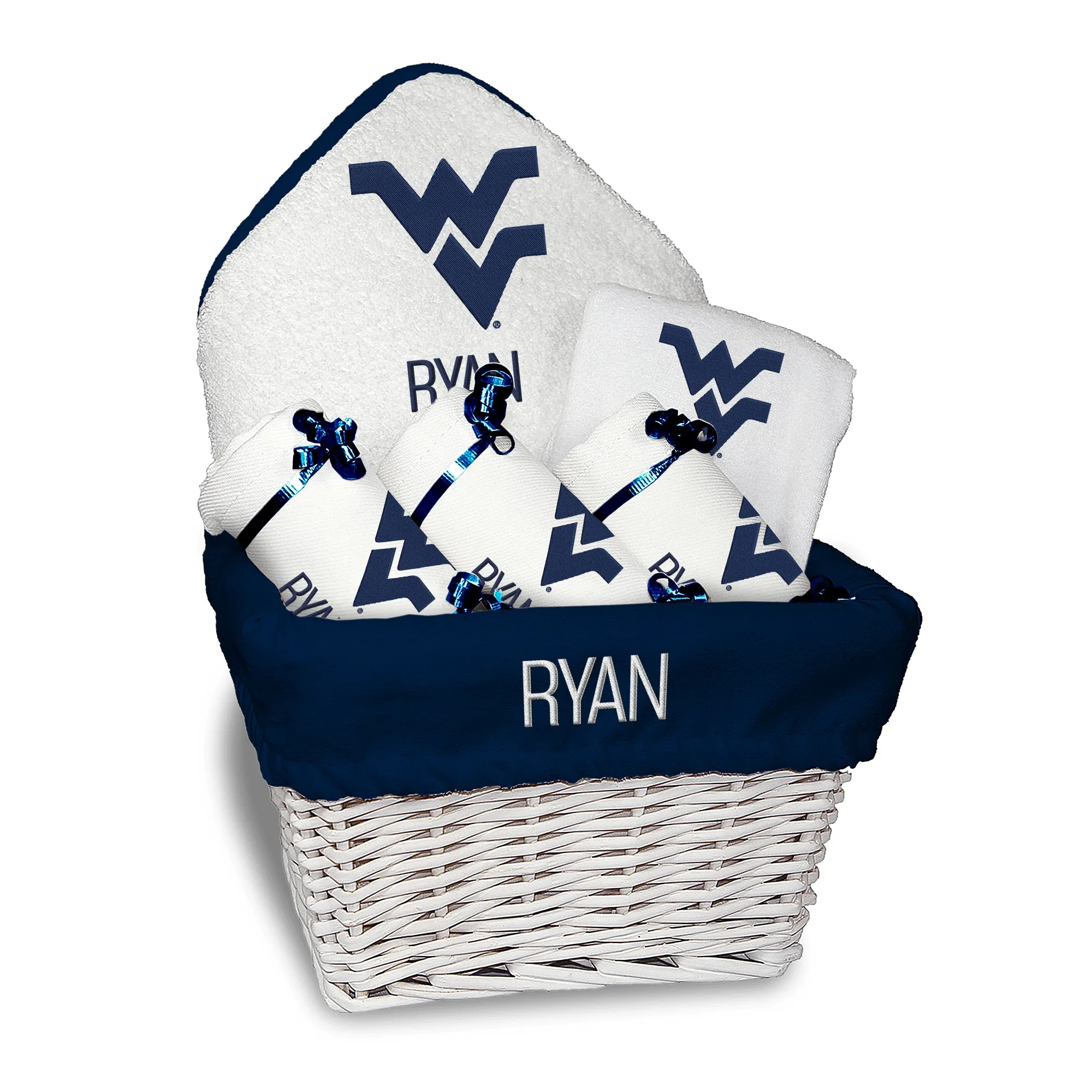 Personalized West Virginia Mountaineers Medium Basket - 6 Items