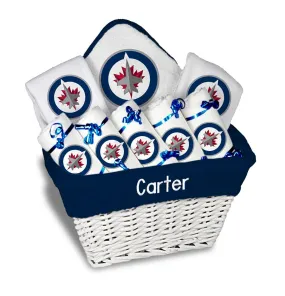 Personalized Winnipeg Jets Large Basket - 9 Items